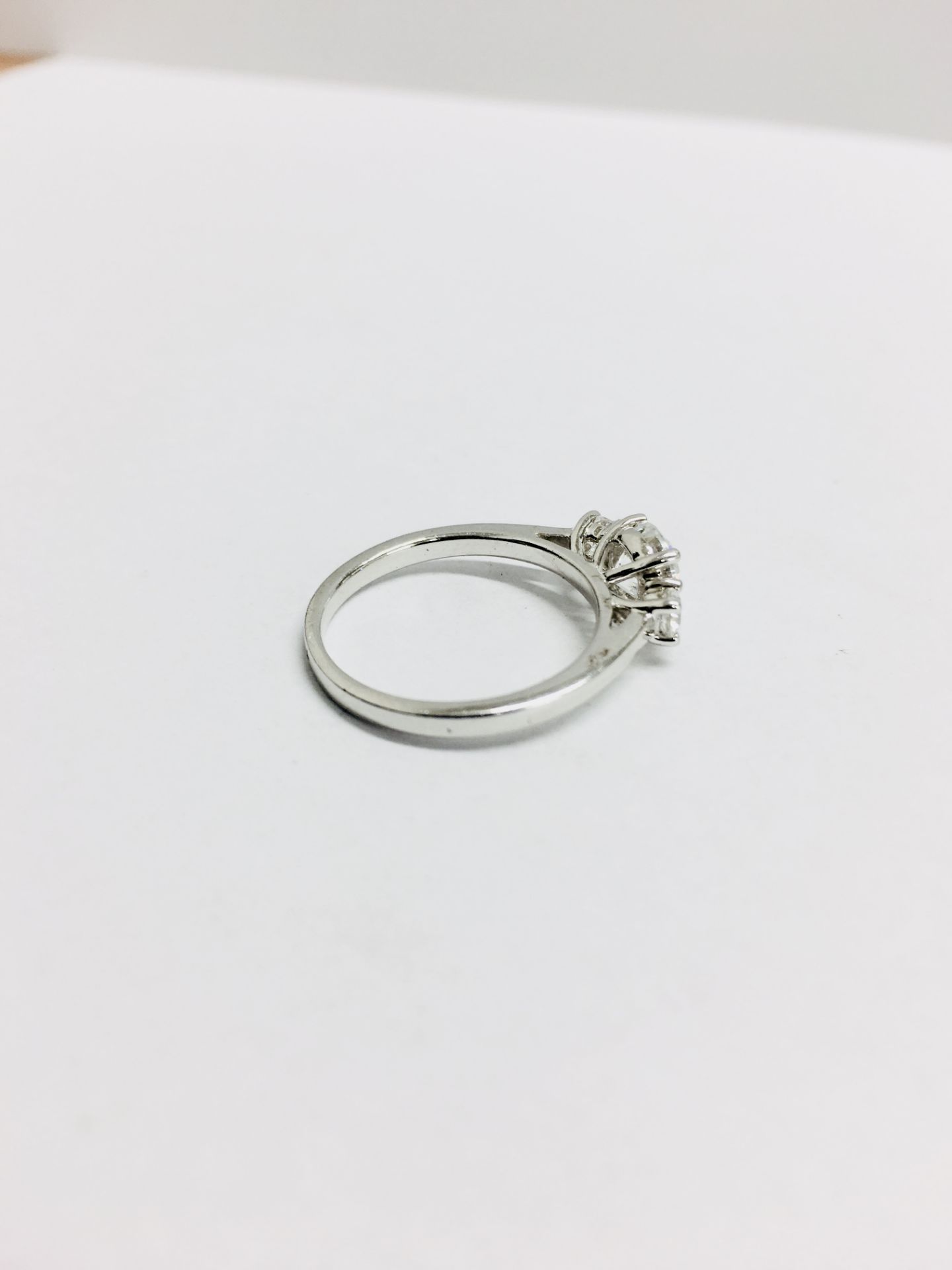 Platinum diamond three stone Ring,0.50ct brilliant cut diamond centre vs clarity H colour,two 0.10ct - Image 6 of 6