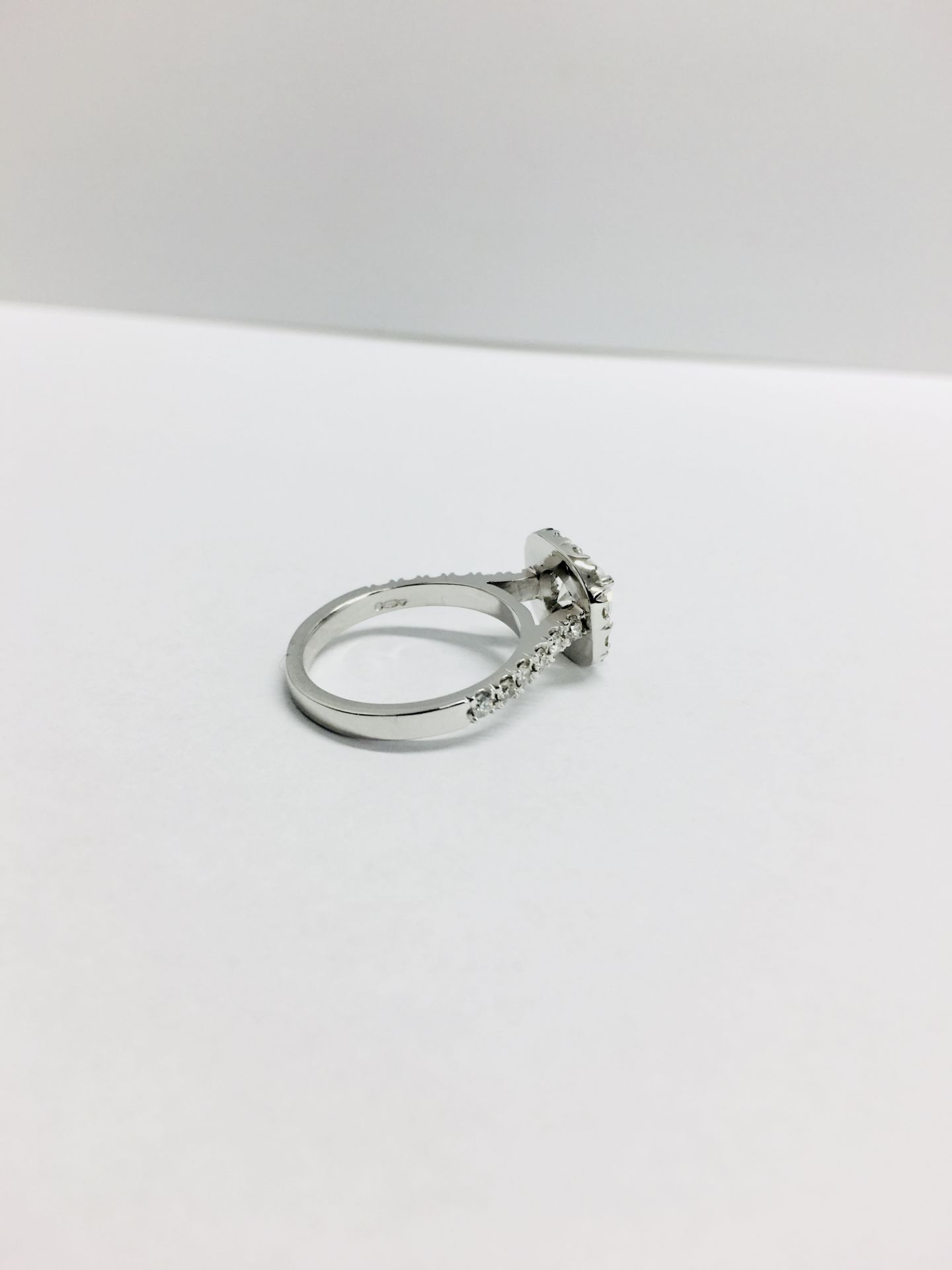 18ct white gold Halo style Diamond ring,0.50ct brilliant cut centre,H colour vvs clarity,0.25ct - Image 6 of 7
