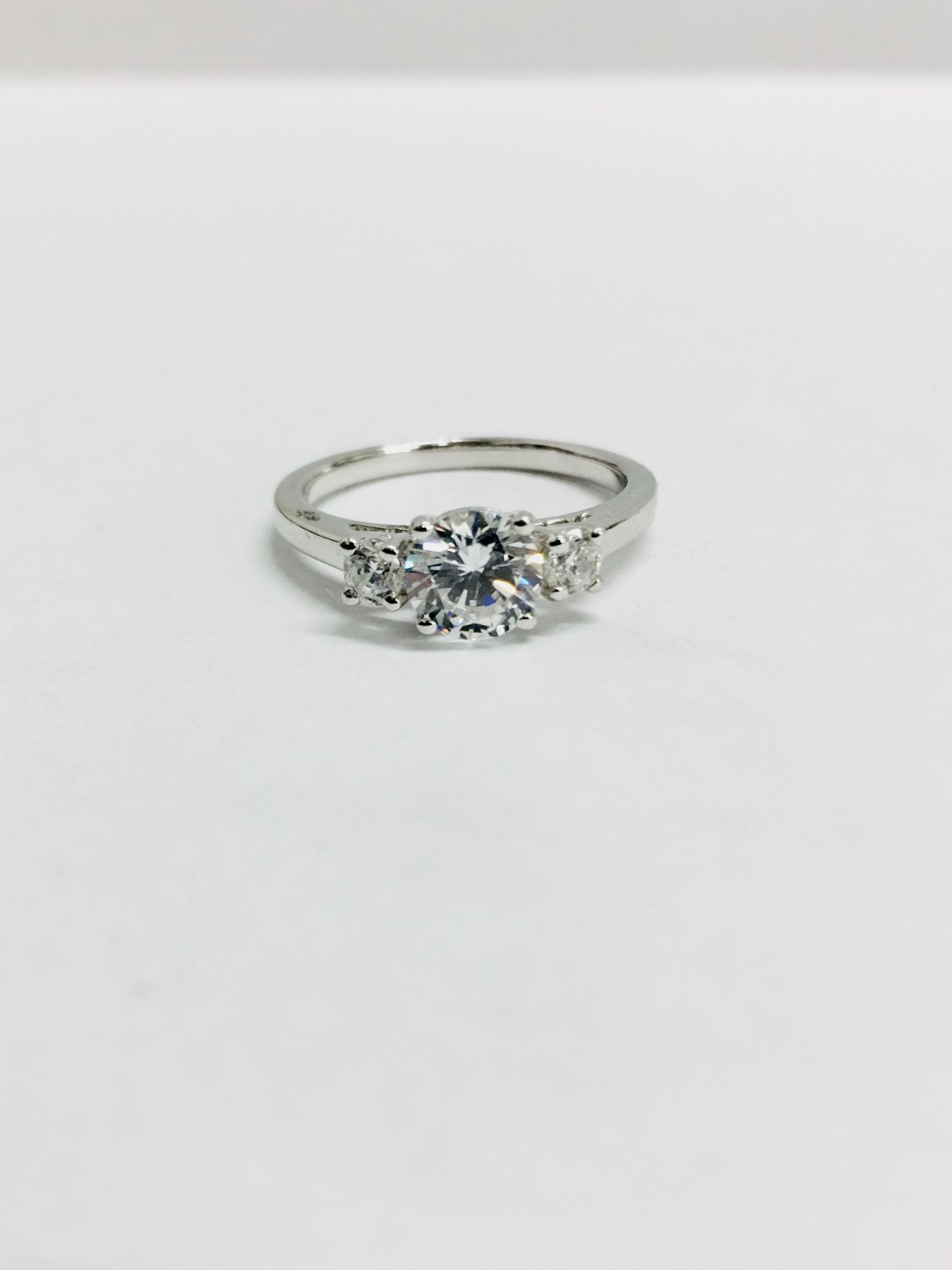 Platinum diamond three stone Ring,0.50ct brilliant cut diamond centre vs clarity H colour,two 0.10ct