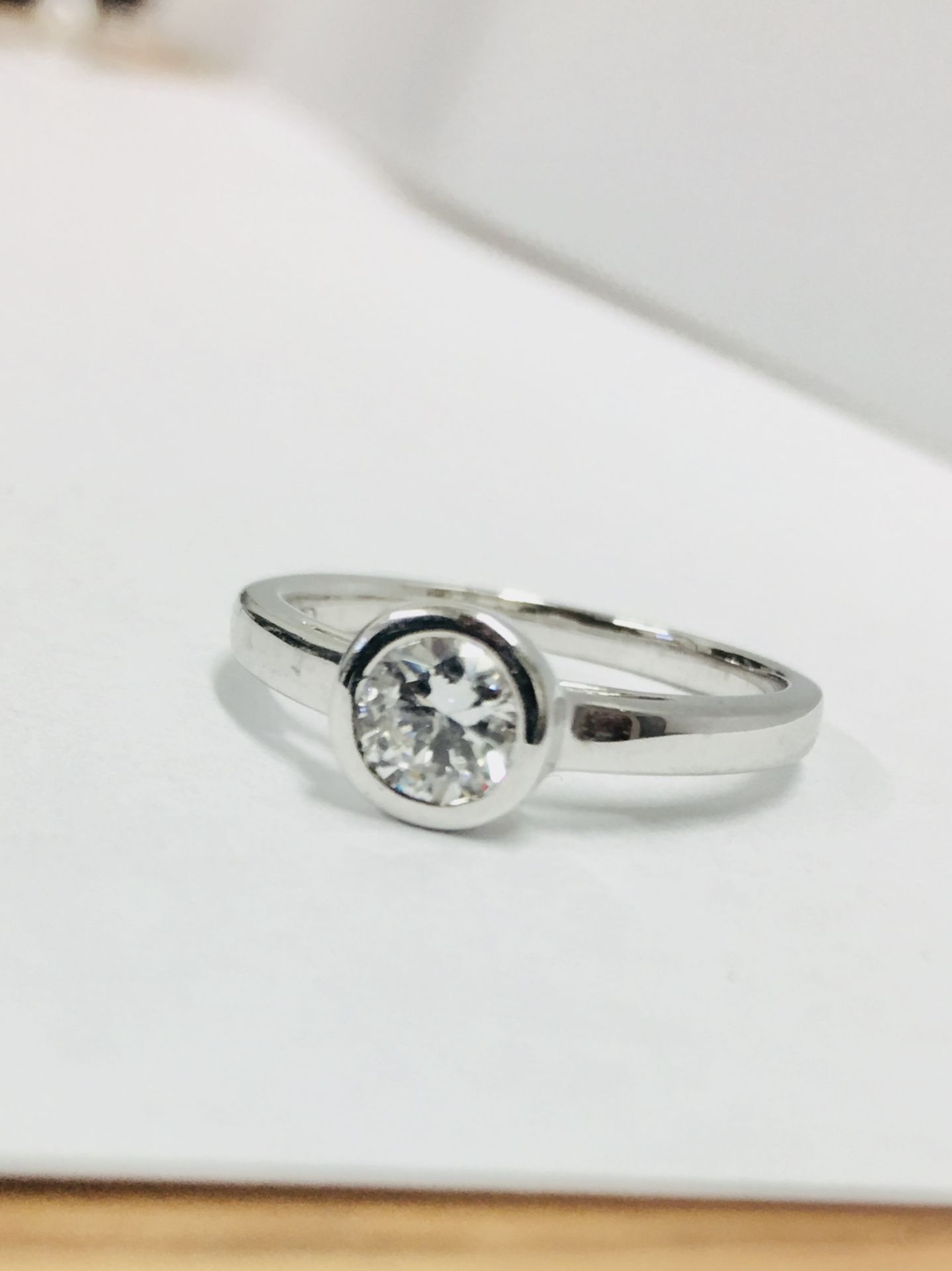 Platinum diamond solitaire ring,0.50ct brilliant cut diamond D colour vs clarity,Platinum rubover - Image 2 of 5