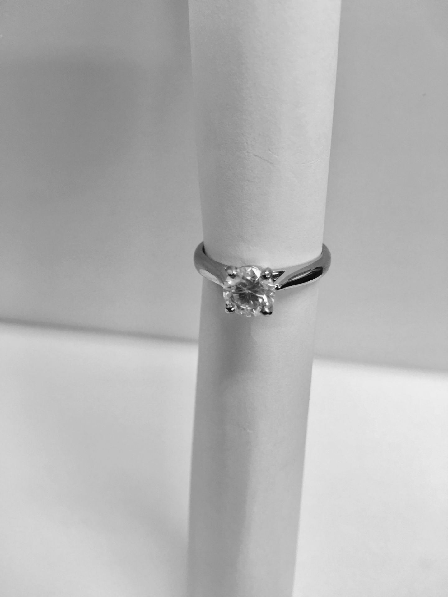 Platinum diamond solitaire ring 4 claw,0.50ct brilliant cut diamond D colour vs clarity,4.2gms - Image 4 of 8