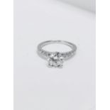 18ct white gold diamond solitaire ring,0.50ct brilliant cut diamond D colour vs clarity,3.5gms