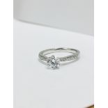 Platinum diamond solitaire ring,050ct brilliant cut diamond D colour vs clarity,platinum 3.83gms
