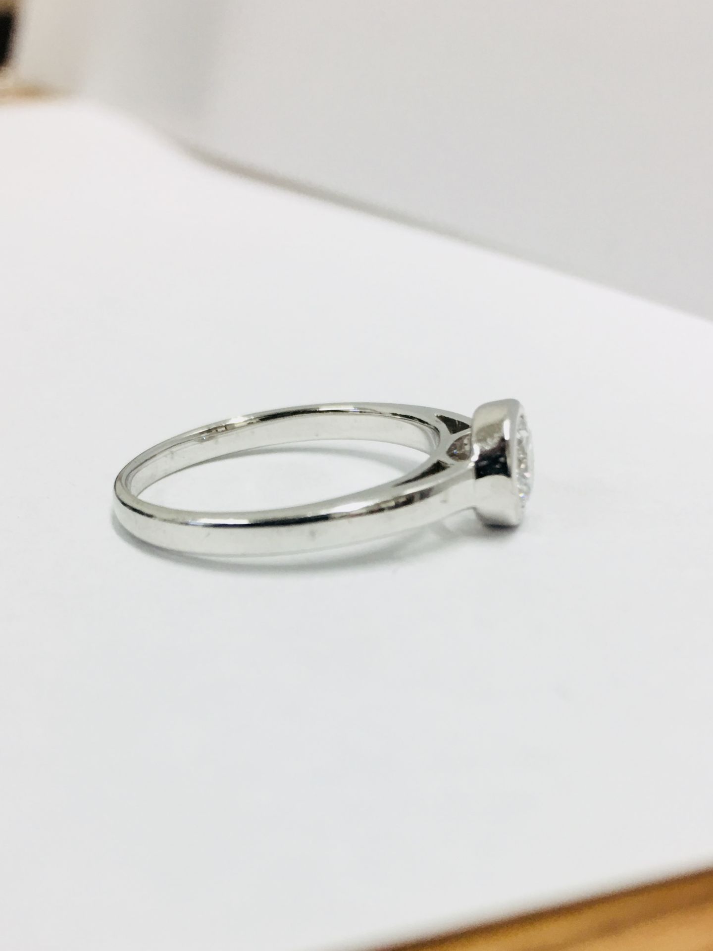 Platinum diamond solitaire ring,0.50ct brilliant cut diamond D colour vs clarity,Platinum rubover - Image 4 of 5