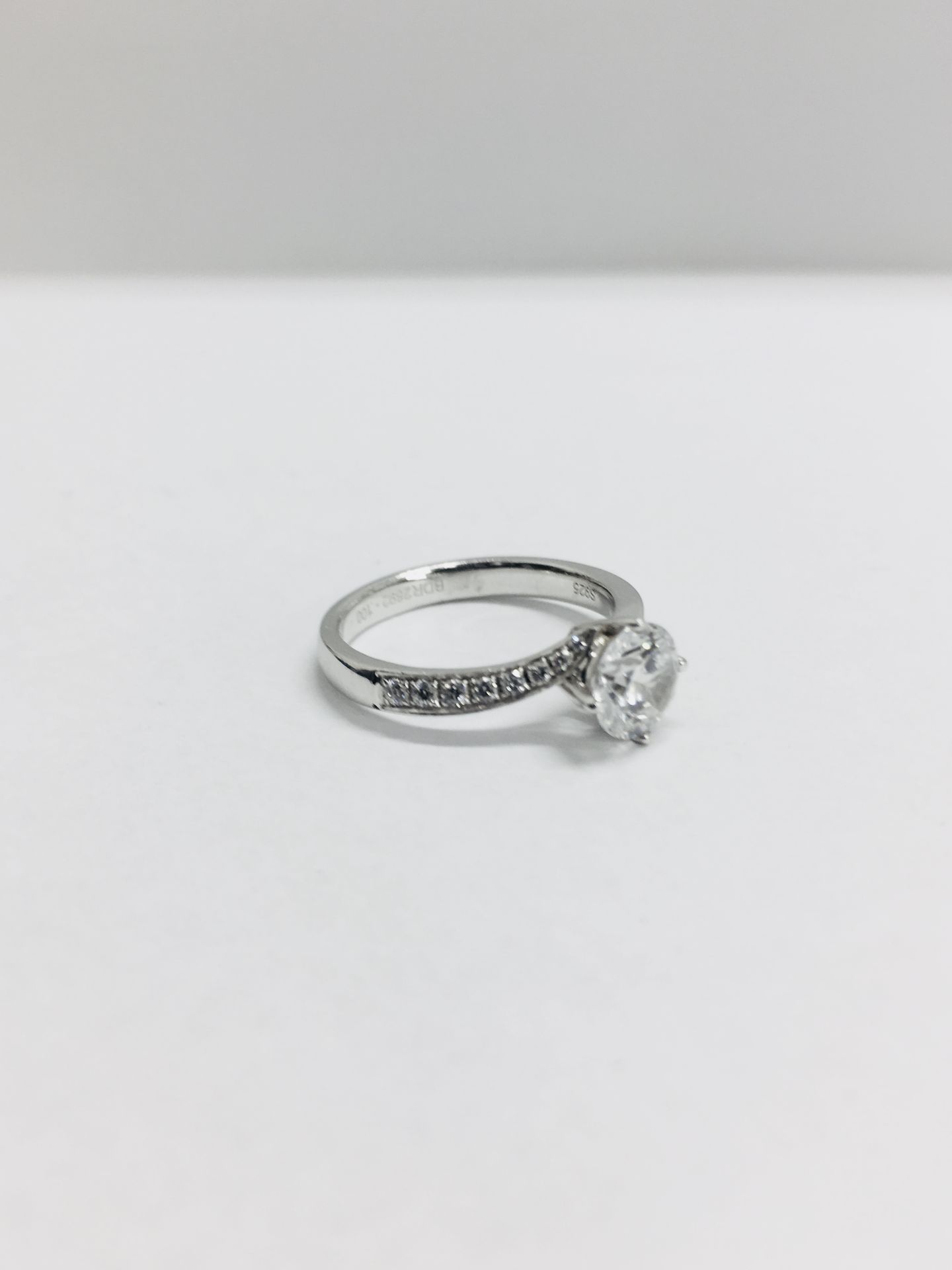 Platinum diamond solitaire ring ,0.50ct vvs1 clarity F colour natural brilliant cut diamond,3. - Image 4 of 7