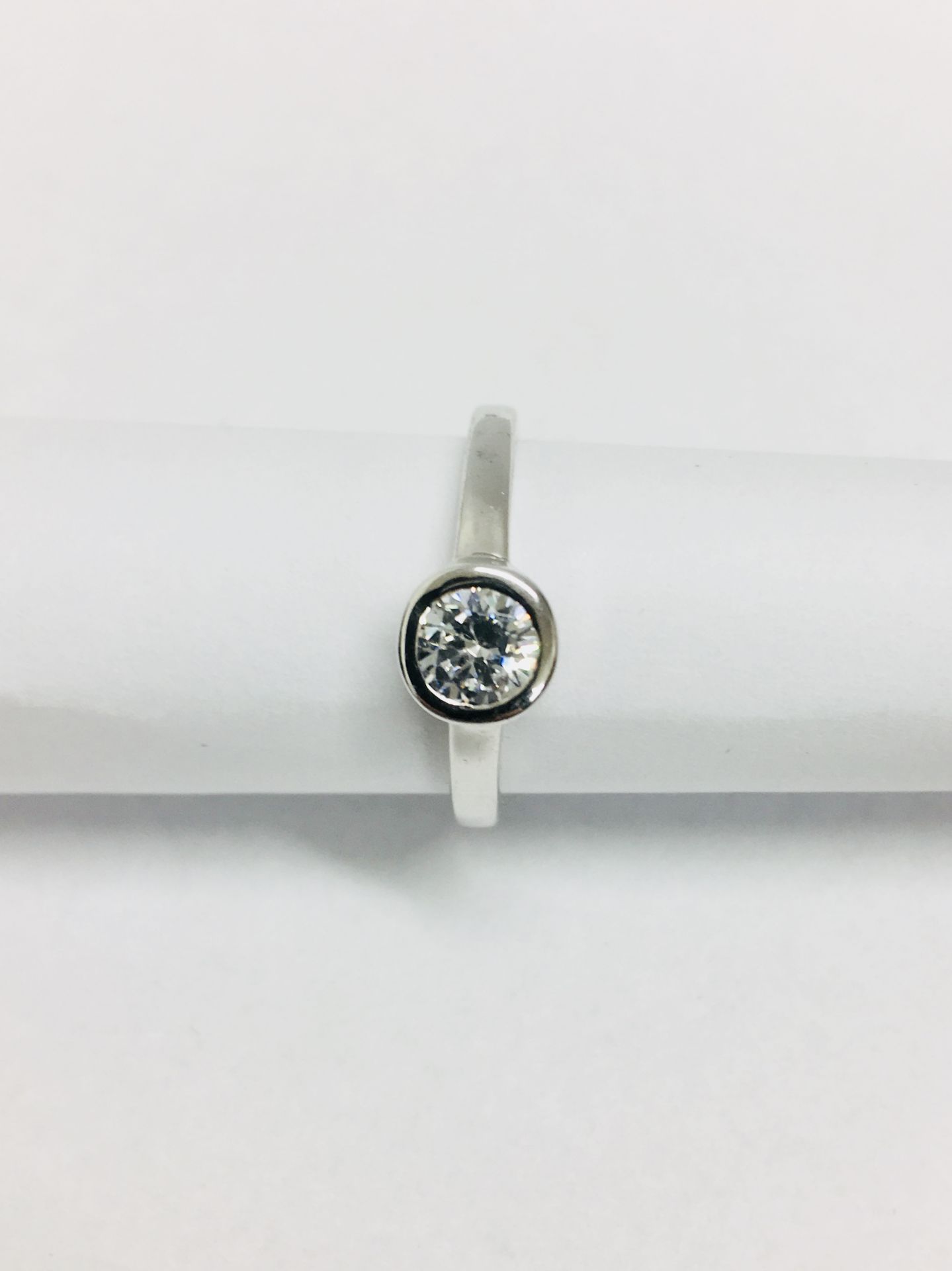 Platinum diamond solitaire ring,0.50ct brilliant cut diamond D colour vs clarity,Platinum rubover