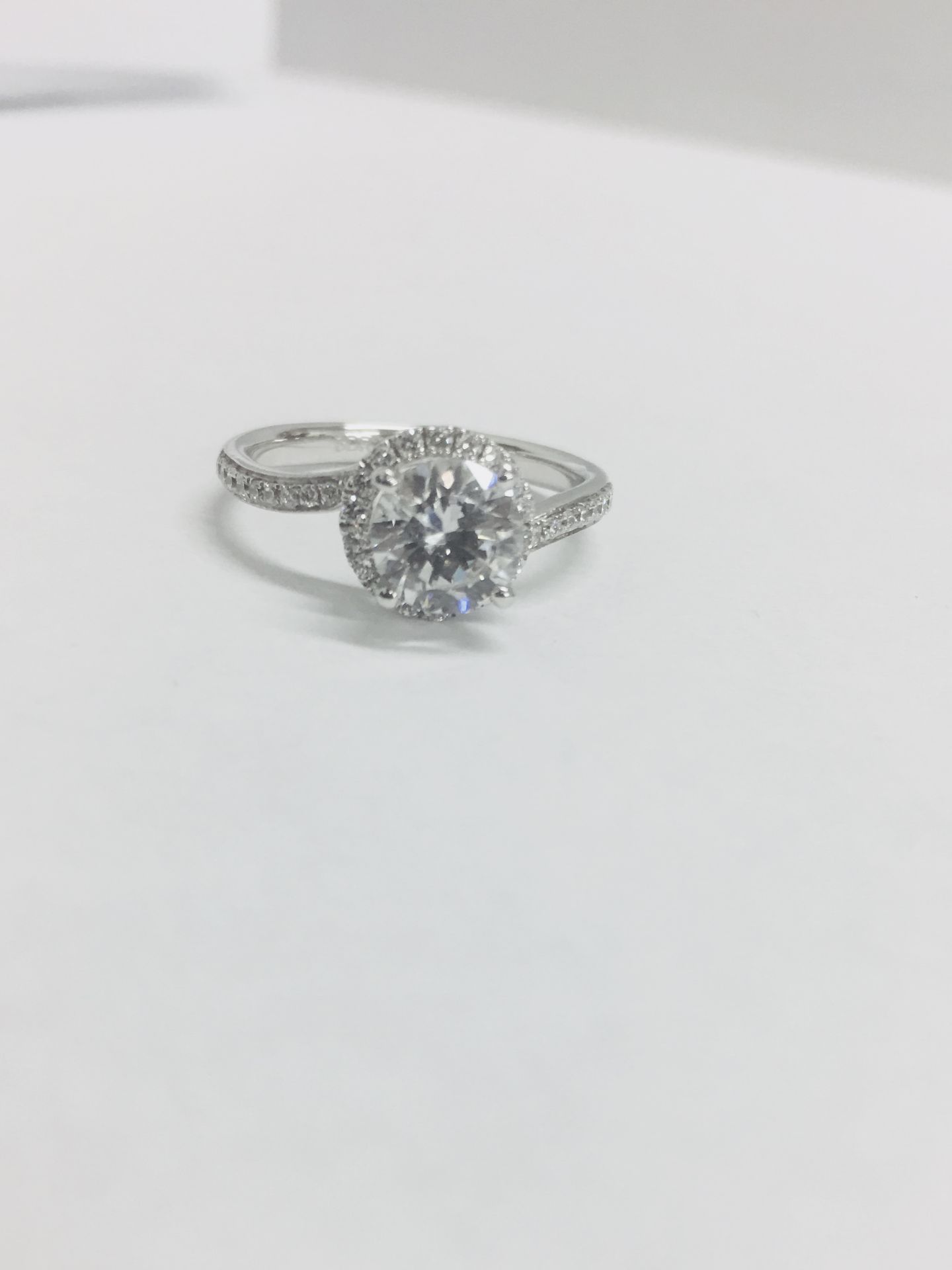 Platinum diamond solitaire ring,0.50ct brilliant cut diamond D colour vs clarity,,36 round diamond h - Image 2 of 7