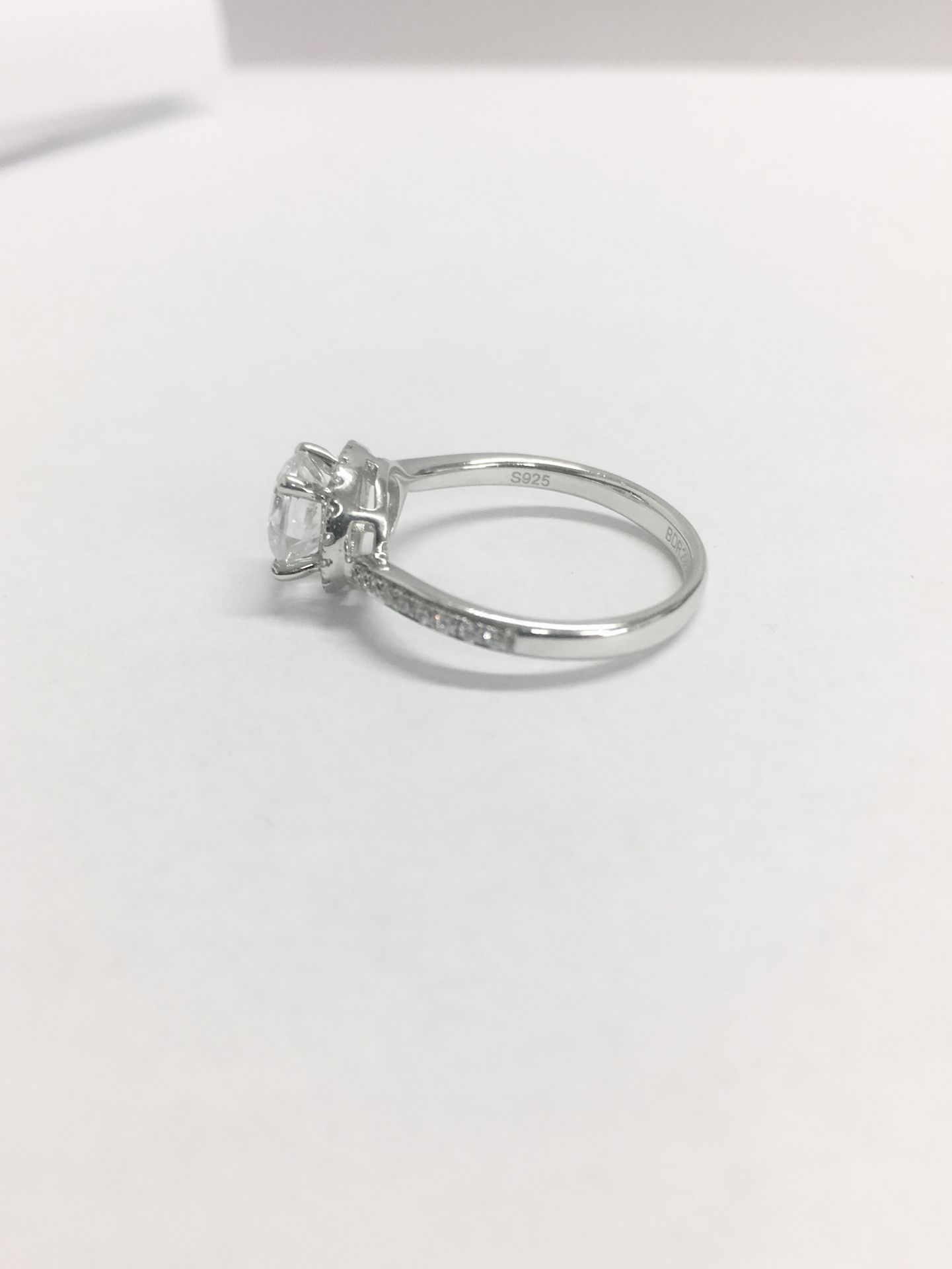 Platinum diamond solitaire ring,0.50ct brilliant cut diamond D colour vs clarity,,36 round diamond h - Image 4 of 7