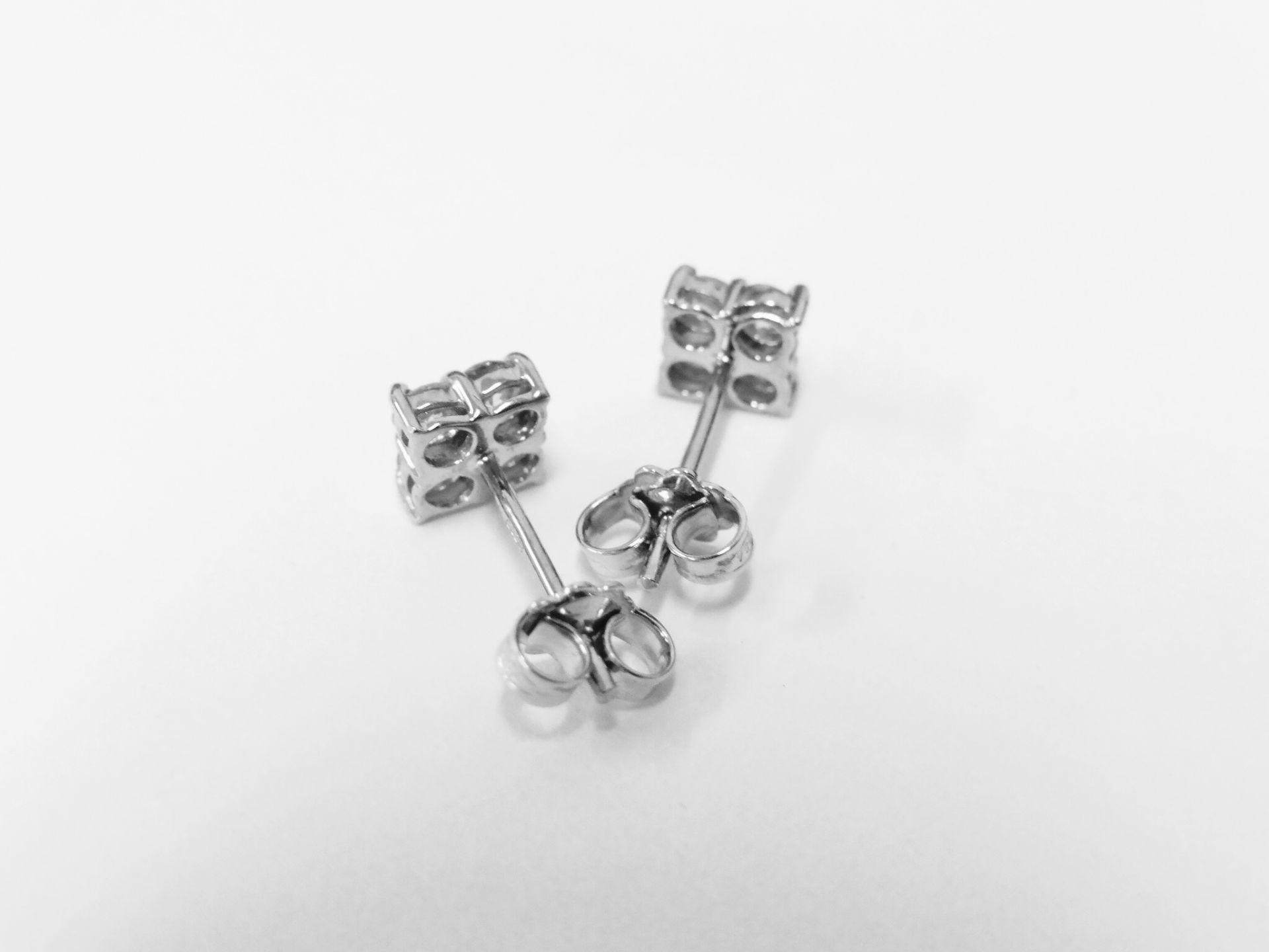 0.80ct diamond earrings.8 0.10ct diamonds si2,i colour ,18ct white 3gms settings - Image 4 of 4