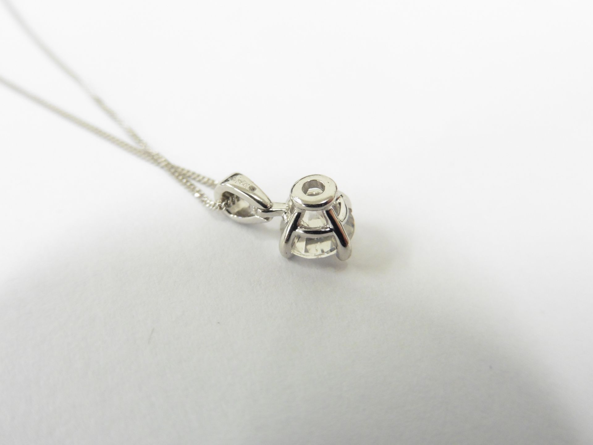 0.50ct diamond solitaire pendant set in a platinum 4 claw setting. I colour and i1 clarity ( - Image 3 of 3