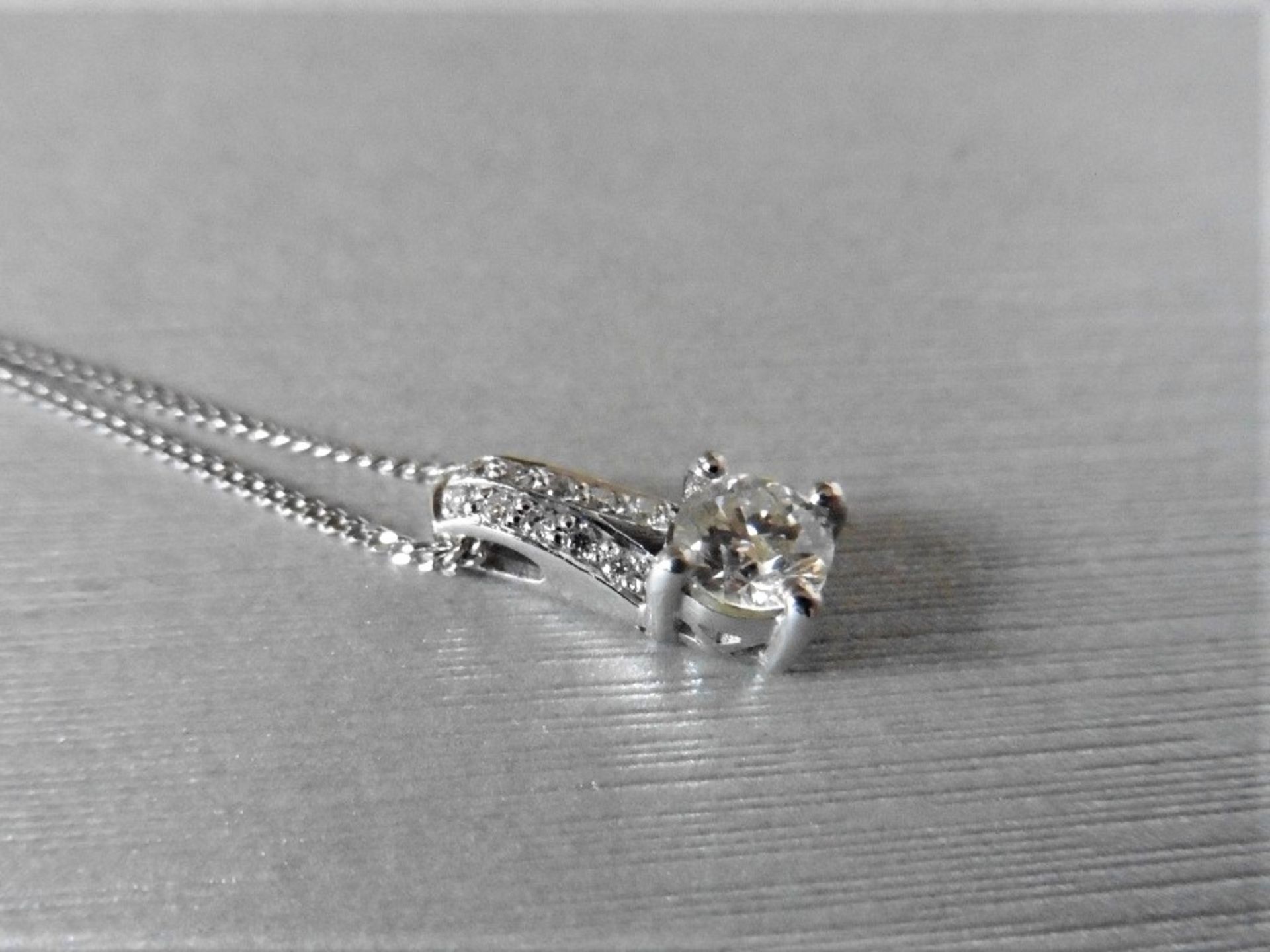 0.50ct Diamond set pendant with a brilliant cut diamond, I colour, i1 clarity.(clarity enhanced - Bild 2 aus 3
