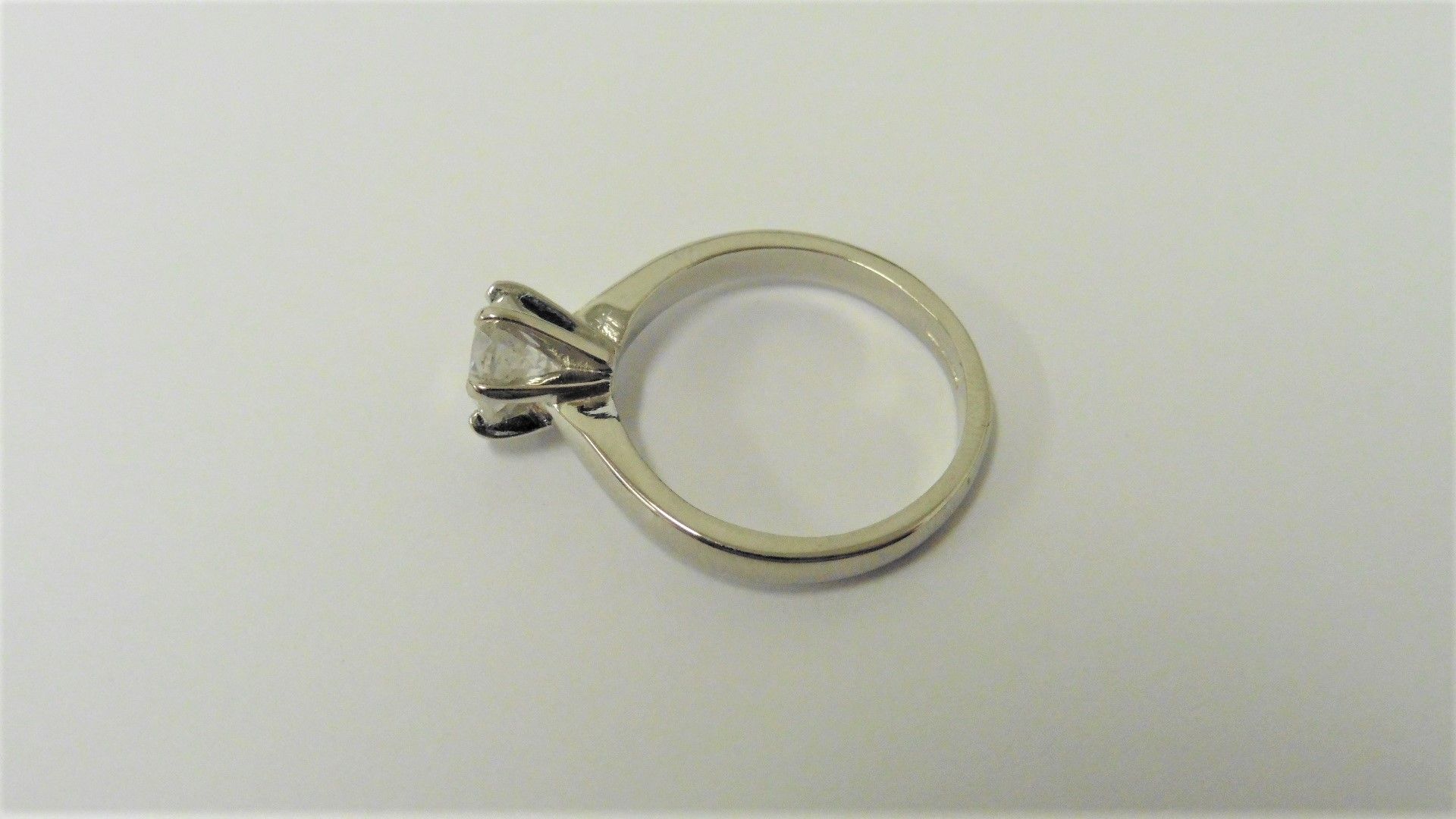 1.13ct diamond solitaire ring set in platinum. Brilliant cut diamond, H colour and I2 clarity. 6 - Image 2 of 3