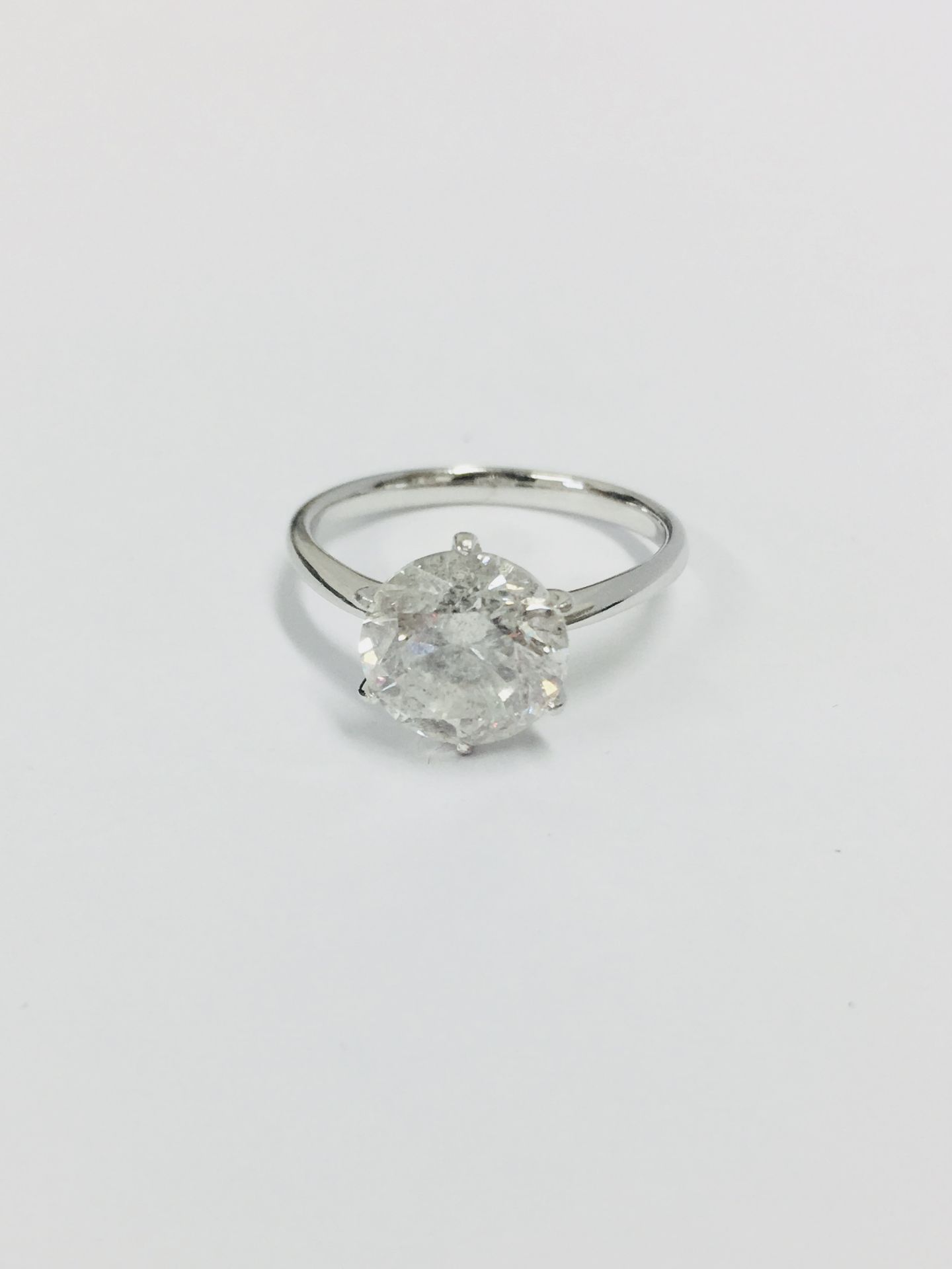 3.01ct brilliant cut natural diamond, I2 clarity I colour(clarity enhanced) ,platinum 6 claw - Image 2 of 4