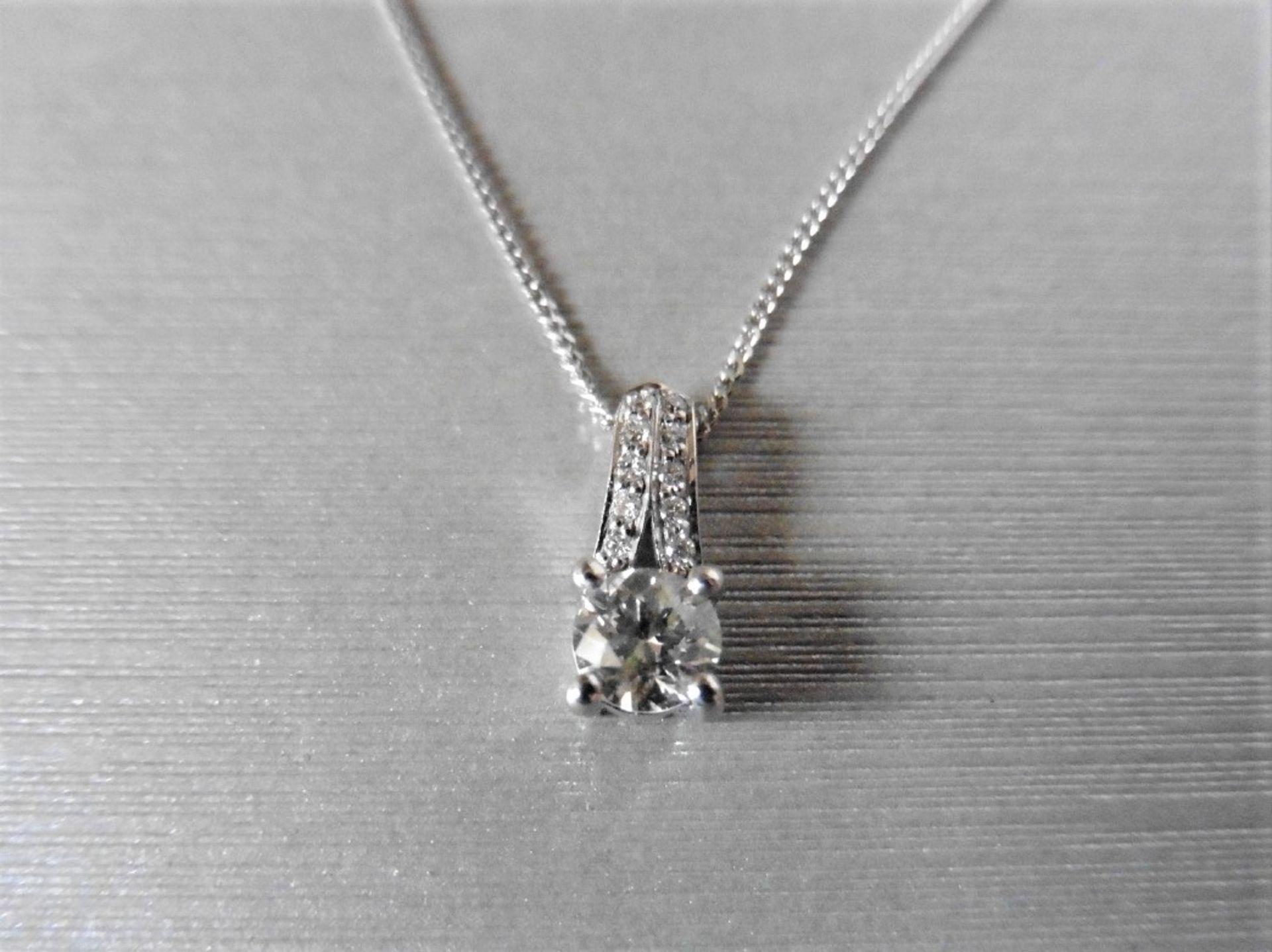 0.50ct Diamond set pendant with a brilliant cut diamond, I colour, i1 clarity.(clarity enhanced