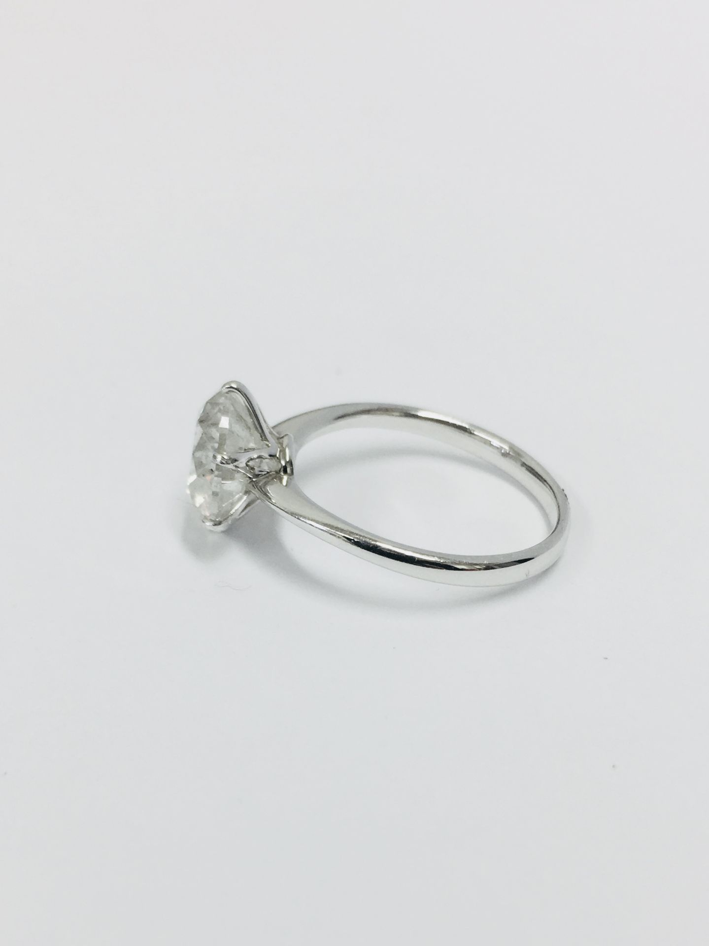 3.01ct brilliant cut natural diamond, I2 clarity I colour(clarity enhanced) ,platinum 6 claw - Image 4 of 4