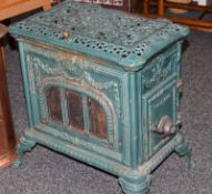 French Enamel And Cast Iron Wood Burning Stove