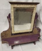 Antiques Vintage Wash Mirror Victorian / Edwardian & 3 Retro Suitcases Shabby Chic - No Reserve
