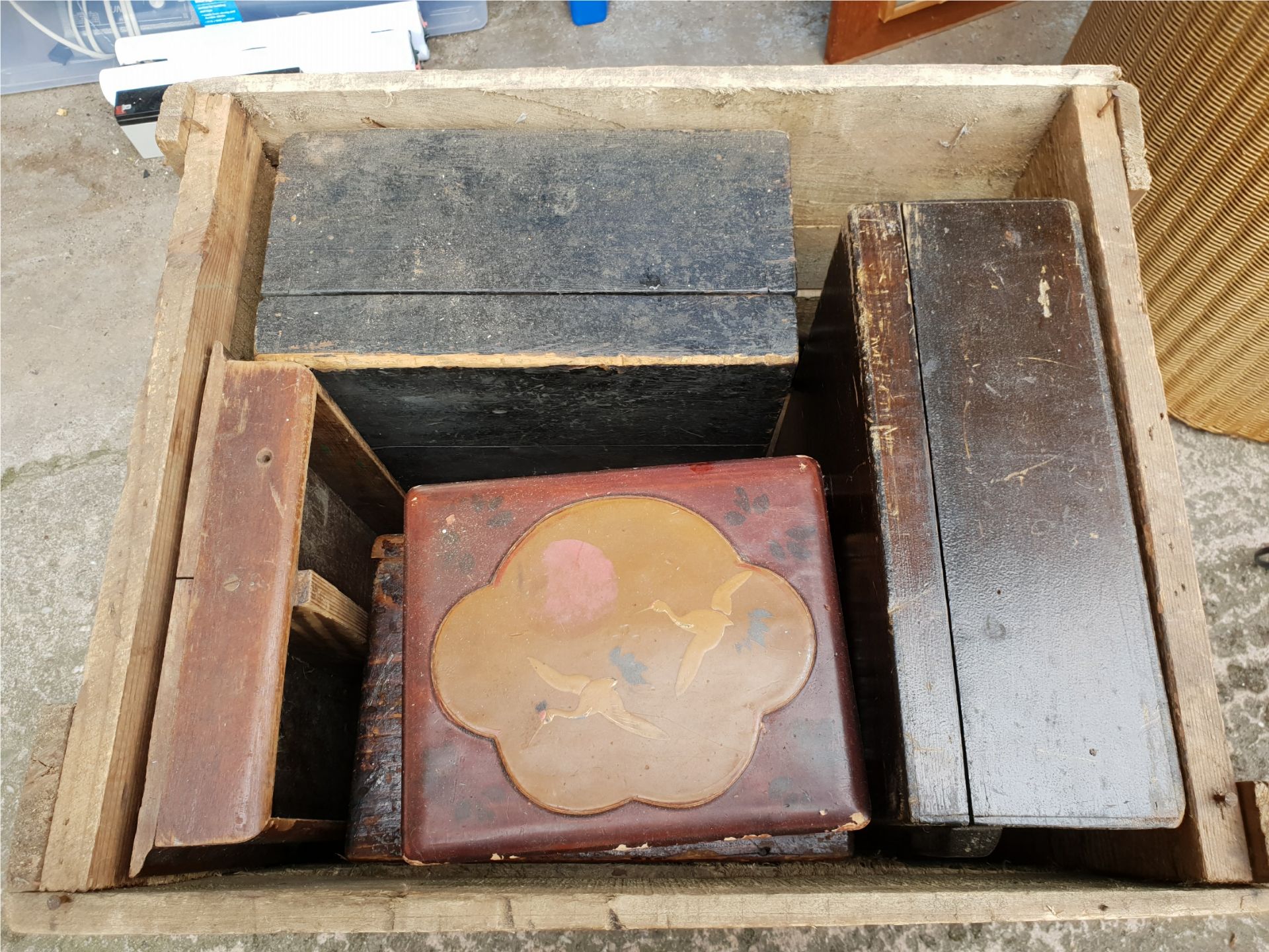 Vintage Retro Crate of Assorted Wooden Boxes - No Reserve - Image 2 of 2