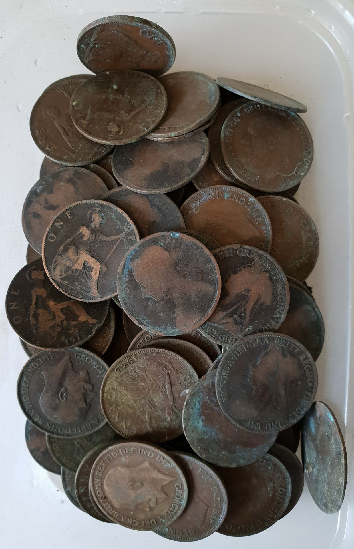 Collectable Coins 1kg Bag of British Pennies Victoria Edward VII George V George VI - No Reserve