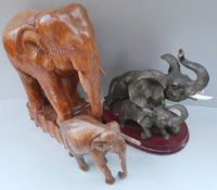 Vintage Retro Parcel of 3 Elephant Figures Includes Juliana Elephant