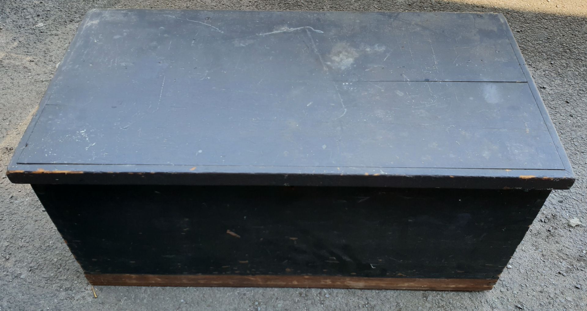 Antique Pine Box or Chest Painted Black