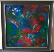 Original Art Framed Acrylic on Canvas Titled Coral Haven Artist Tom Hackney Monogram Lower Left