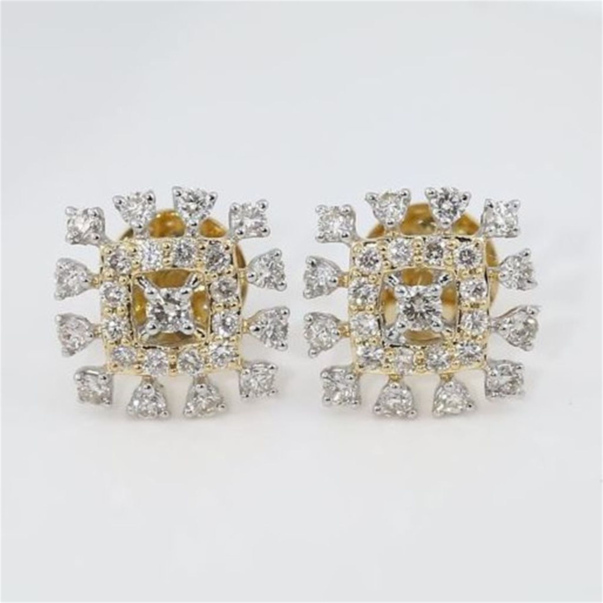 IGI Certified 18 K Yellow Gold Diamond Earrings - Image 3 of 7