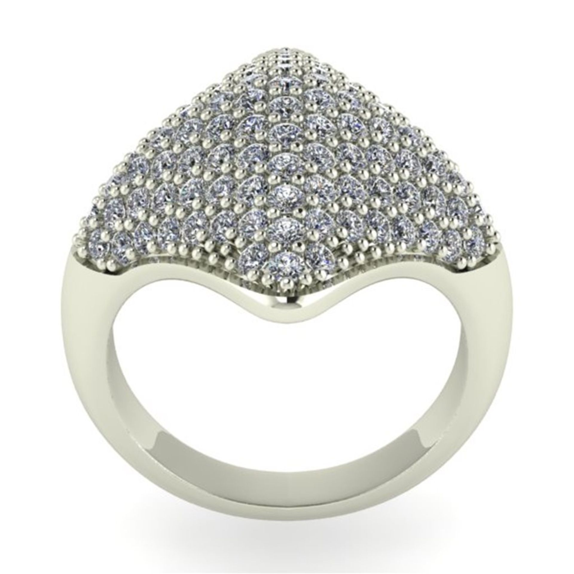 14 K/585 White Gold Diamond Ring - Image 2 of 4