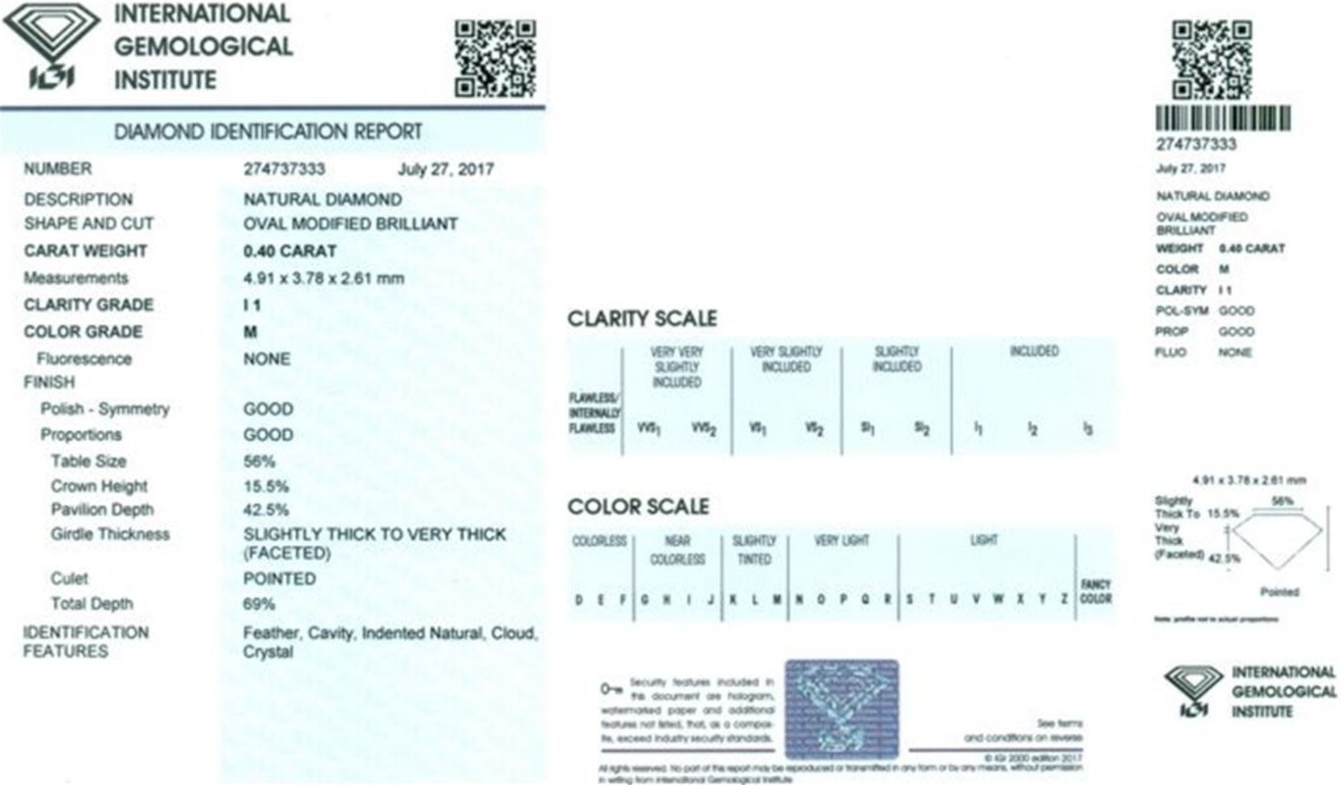 IGI Certified 0.40 ct. Natural Diamond - Image 2 of 6