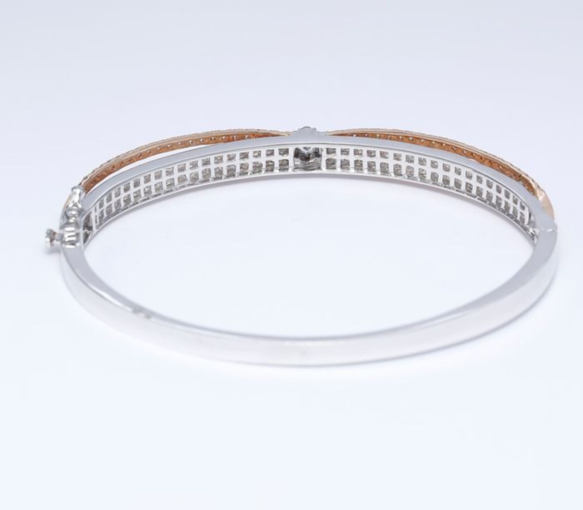 14 K / 585 White & Rose Gold Designer Diamond Bracelet - Image 7 of 7
