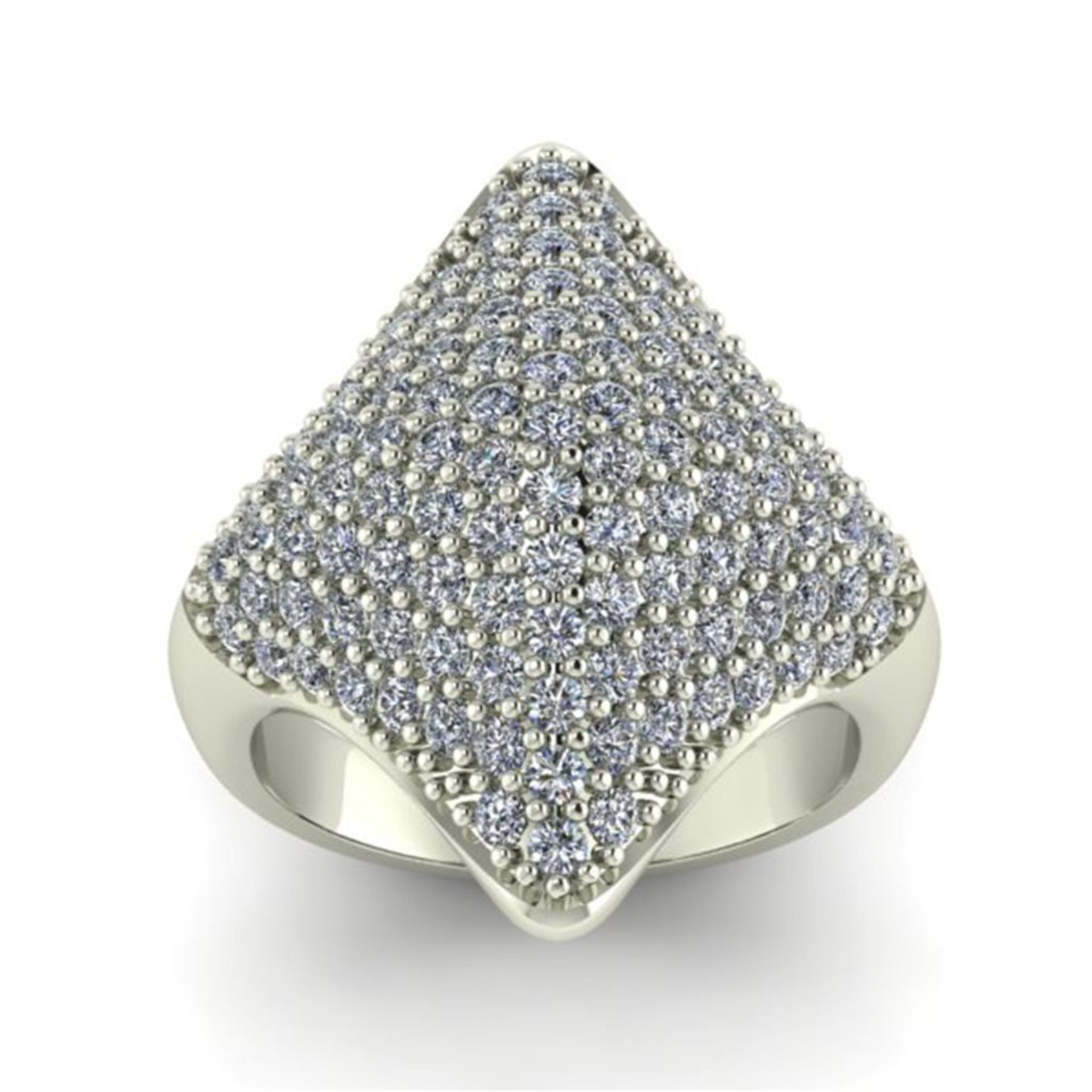 14 K/585 White Gold Diamond Ring