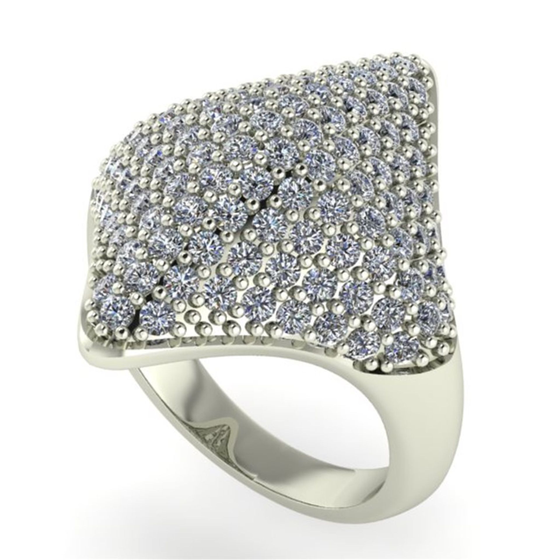 14 K/585 White Gold Diamond Ring - Image 3 of 4