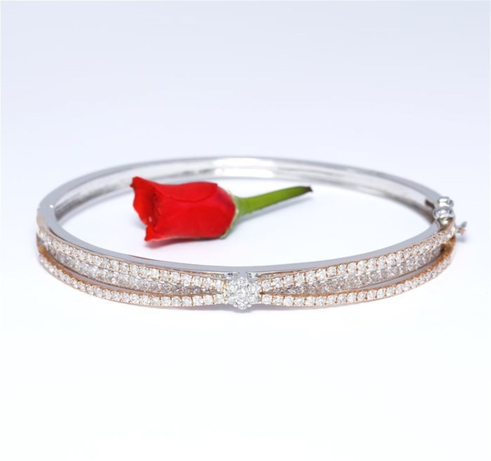14 K / 585 White & Rose Gold Designer Diamond Bracelet