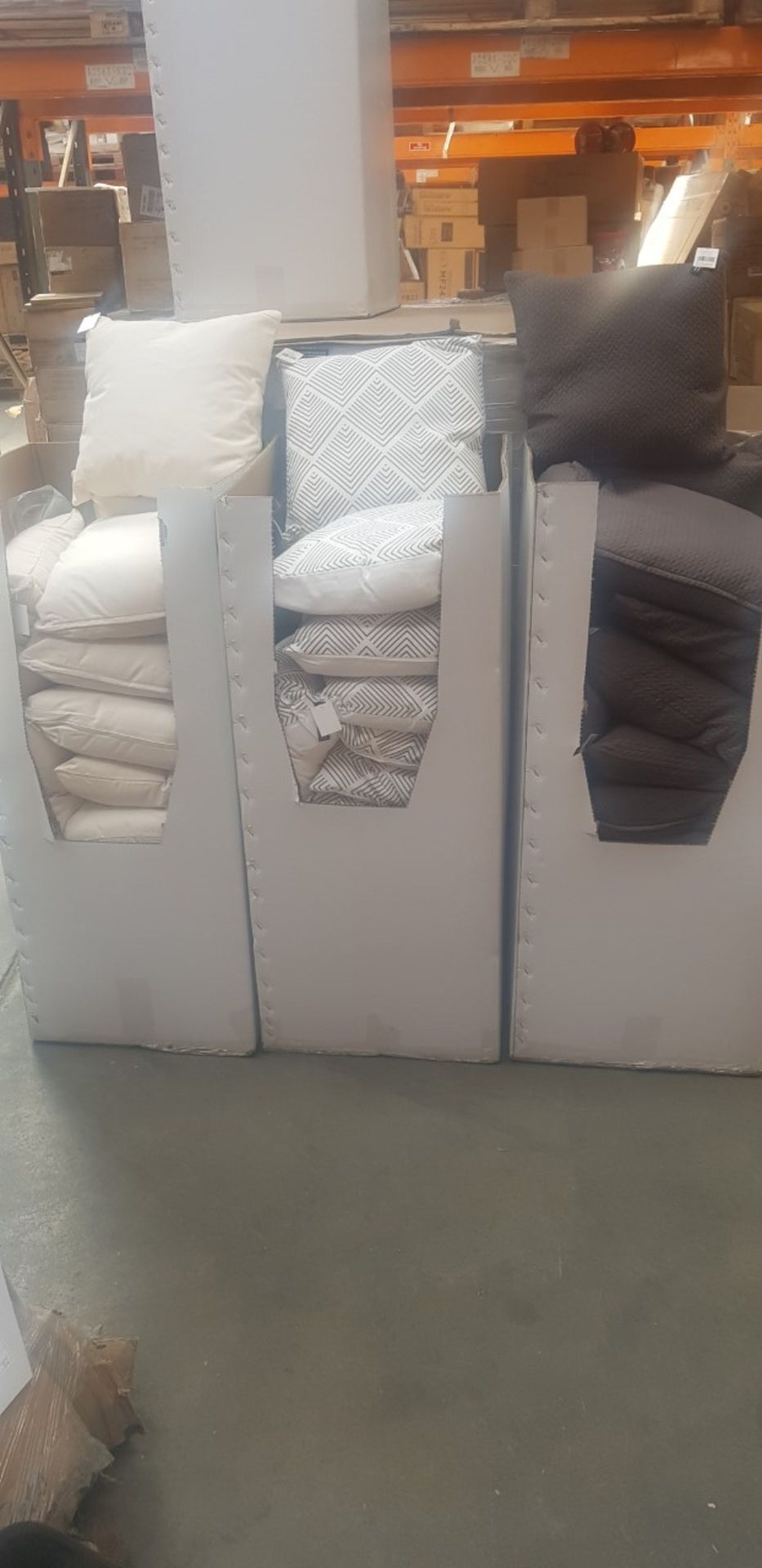 Pallet To Contain 160 x Brand New Homebase Cushions - Mixed Grey Designs As Pictured. RRP £9.99