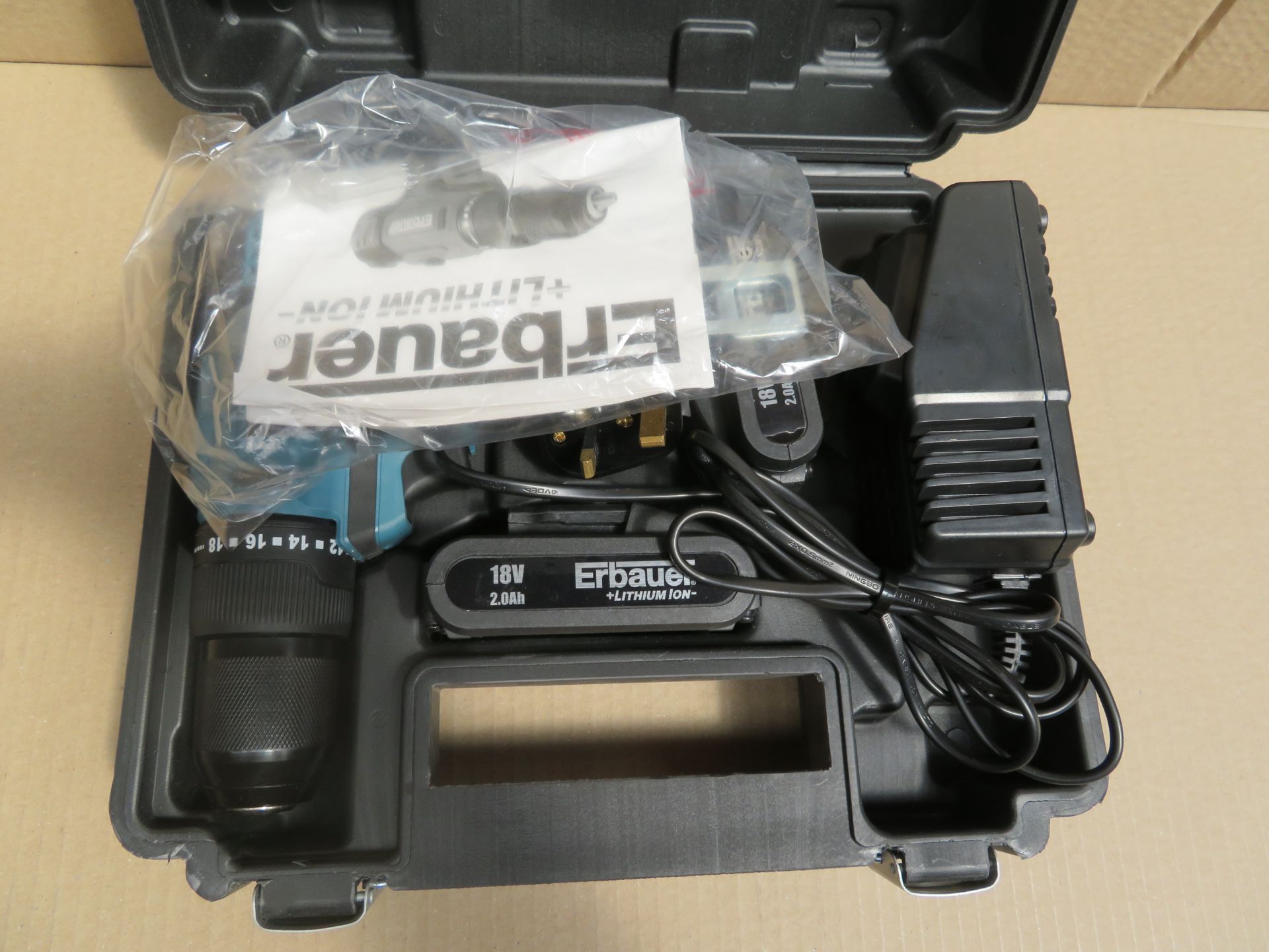 (A13) Erbauer Eri744Com 18V 2.0Ah Li-Ion Cordless Combi Drill - New Condition. - Image 3 of 4