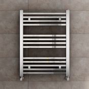 (C44) 800x600mm Chrome Square Rail Ladder Towel Radiator. Made from low carbon steel with a high