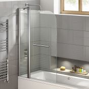 (C16) 1000mm - 6mm - EasyClean Straight Bath Screen & Towel Rail. RRP £274.99. 6mm Tempered Safety
