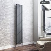 (C37) 1600x300mm Anthracite Single Flat Panel Vertical Radiator. RRP £219.99. Made from low carbon