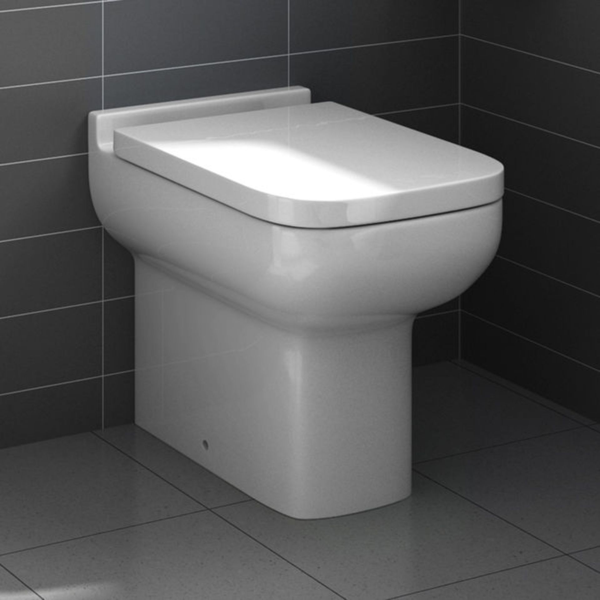 (O60) Short Projection Back to Wall Toilet inc Soft Close Seat. Ultimate space saving deisgn with