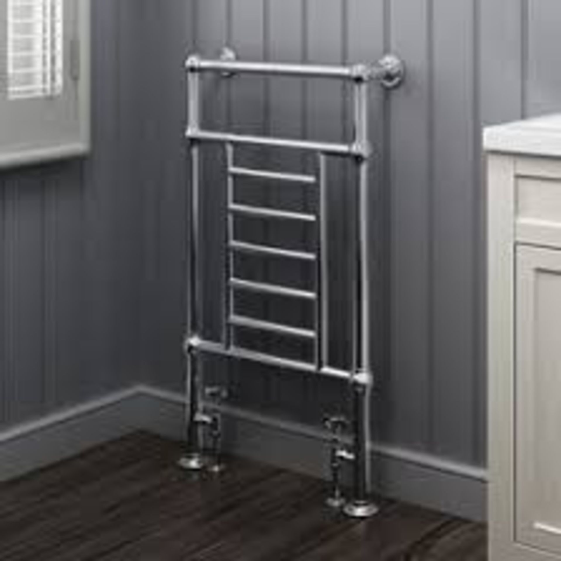 (O10) 914x535mm Traditional Chrome Towel Rail Radiator - Victoria Premium. RRP £387.99. We love this