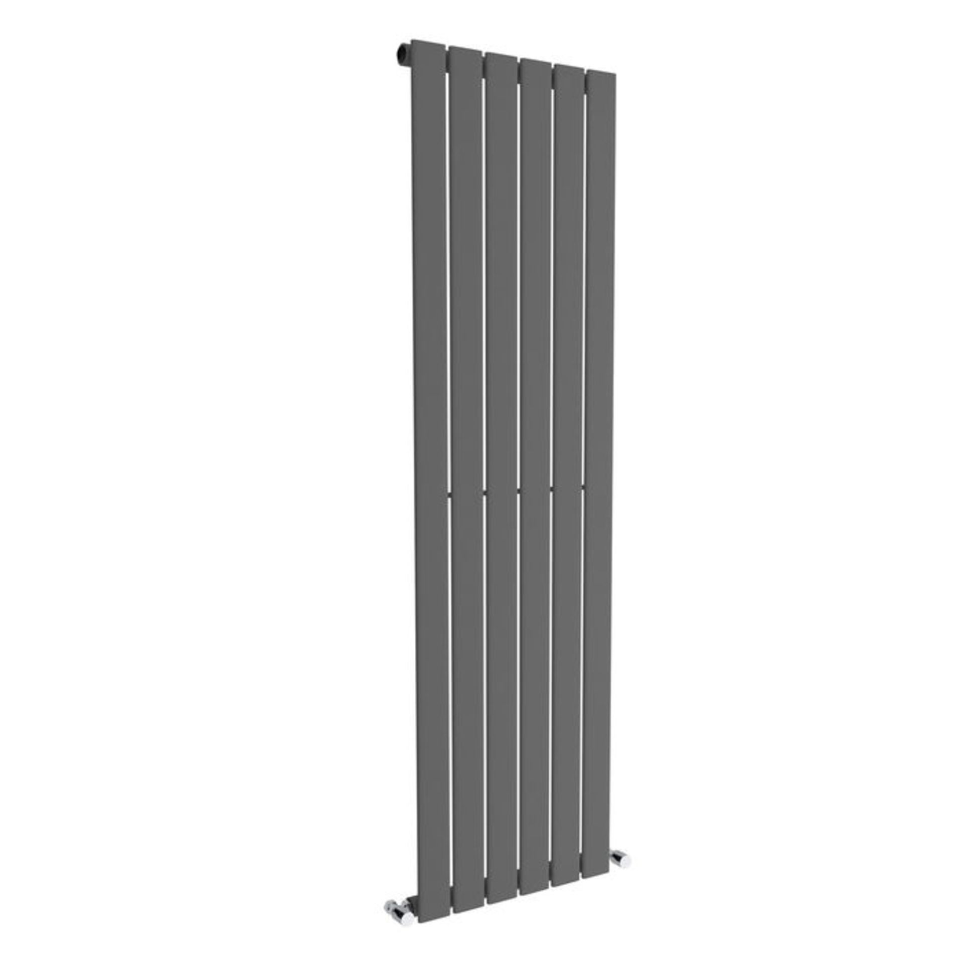 (O140) 1600x452mm Anthracite Single Flat Panel Vertical Radiator. RRP £349.99. Made from low - Bild 3 aus 3