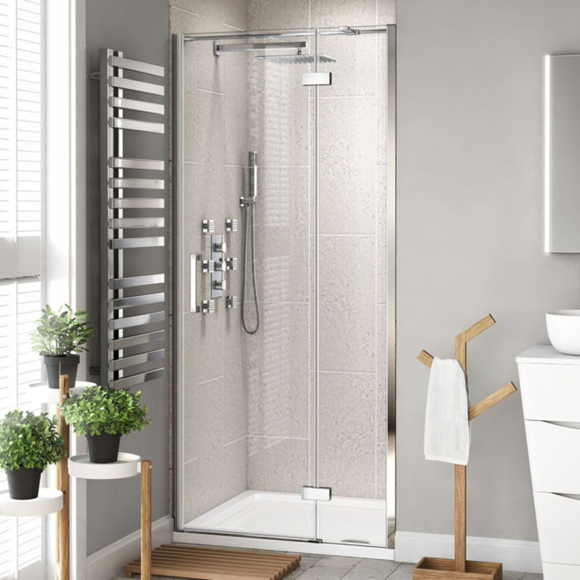 (O13) 1000mm - 8mm - Premium EasyClean Hinged Shower Door. RRP £499.99. 8mm EasyClean glass - Our - Image 3 of 3