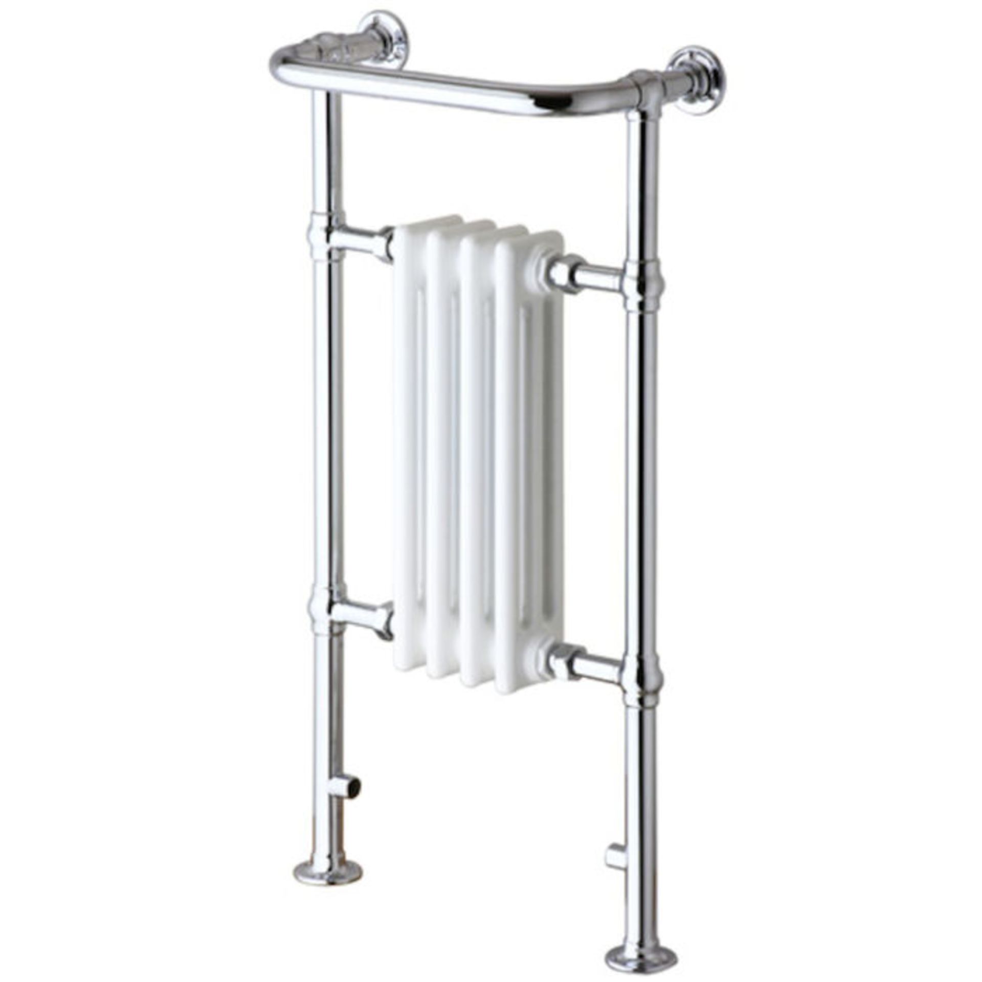 (O34) 952x479mm Small Traditional White Towel Rail Radiator - Cambridge. RRP £287.99. We love this - Image 4 of 4