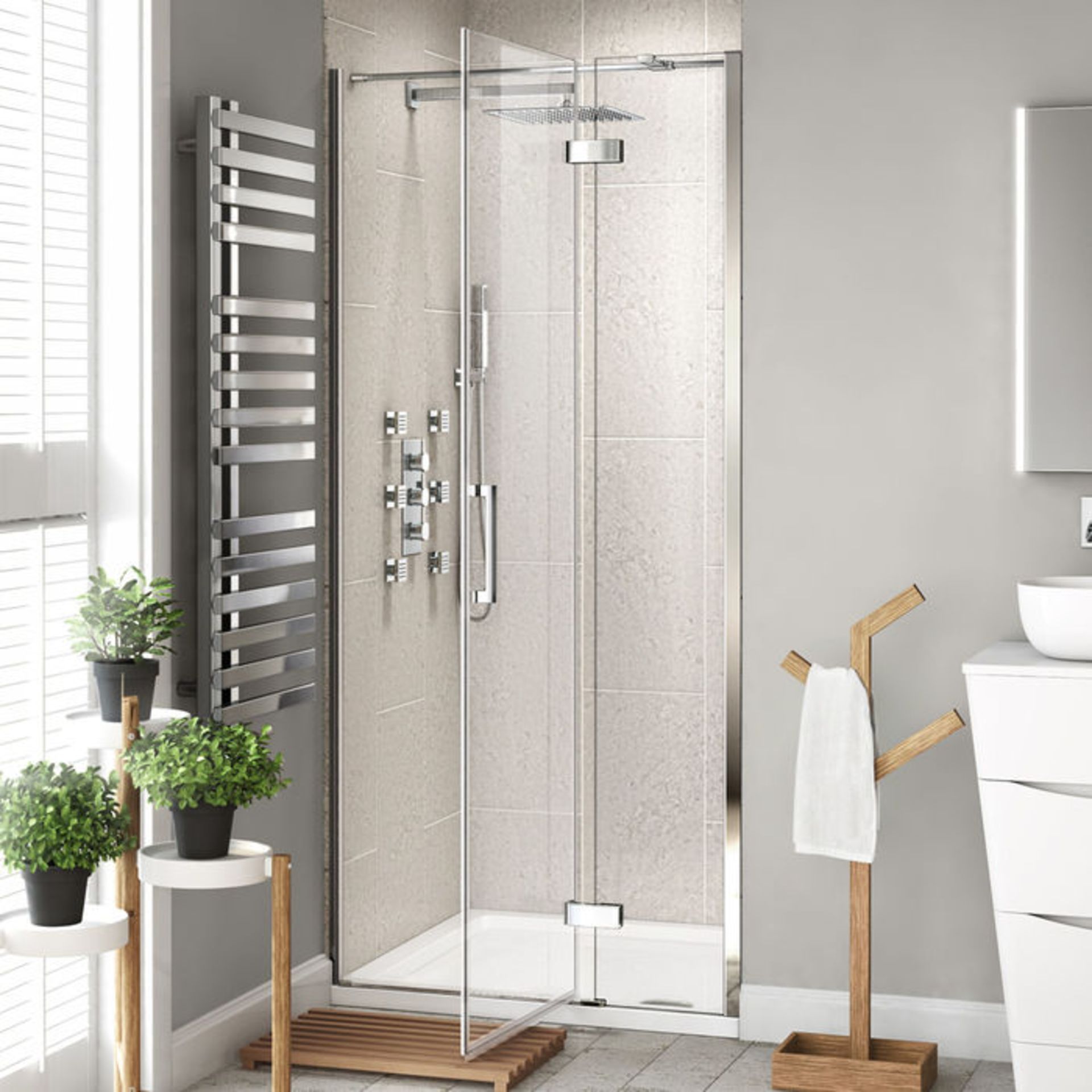 (O13) 1000mm - 8mm - Premium EasyClean Hinged Shower Door. RRP £499.99. 8mm EasyClean glass - Our - Image 2 of 3