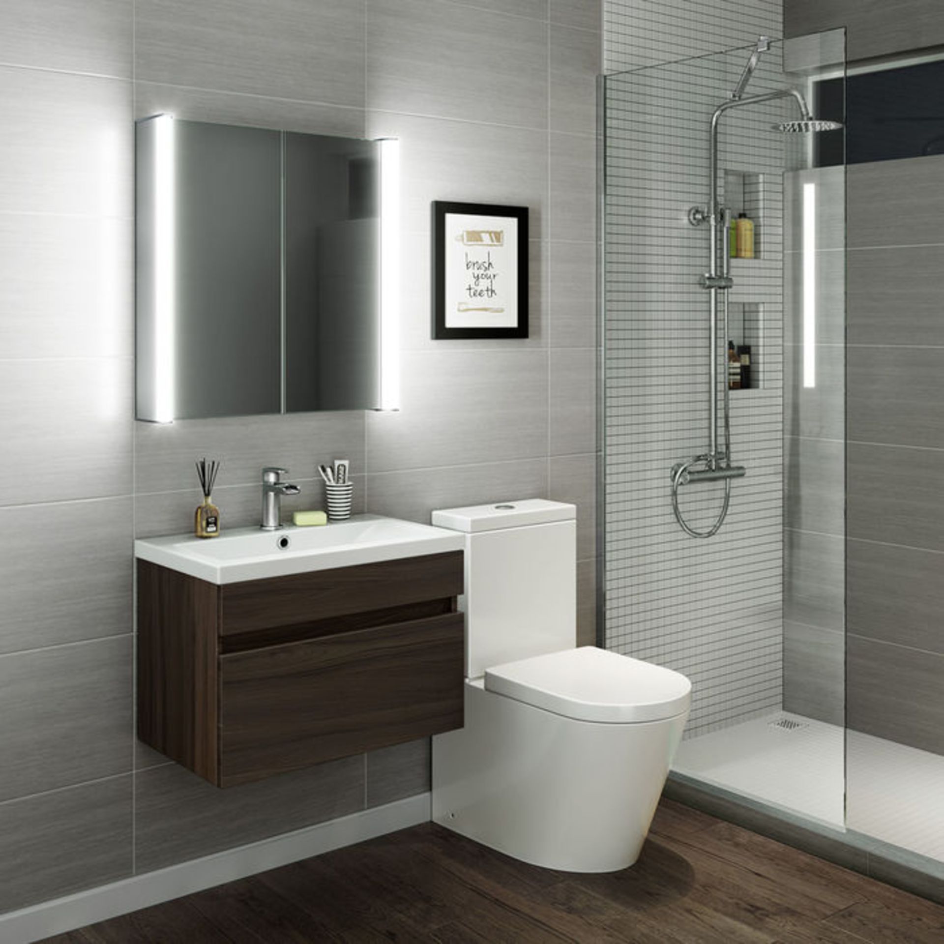 (O126) 600x650mm Luminaire Illuminated LED Mirror Cabinet - Bluetooth Speaker & Shaver Socket. - Image 3 of 5