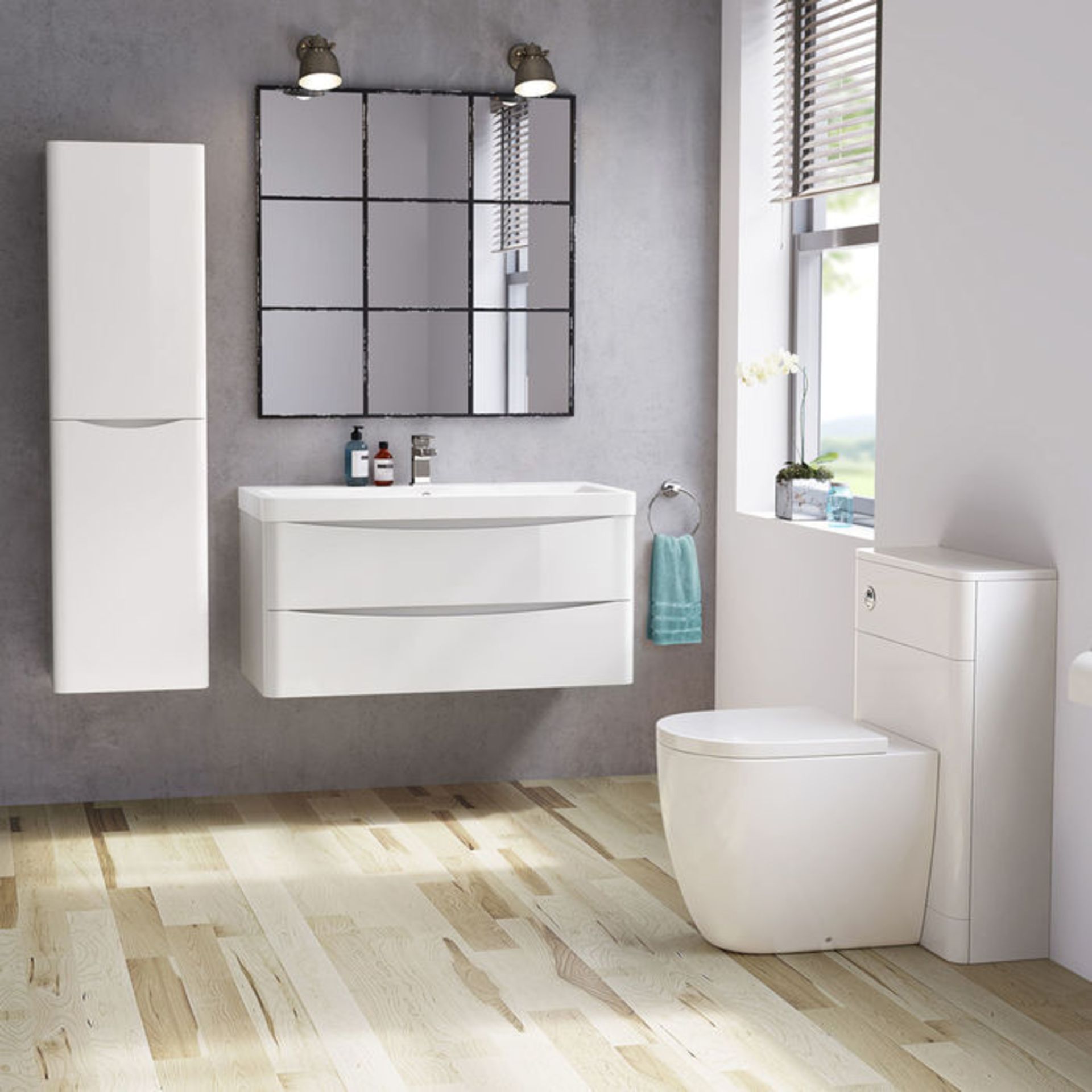 (O22) 1000mm Austin Vanity Unit. RRP £549.99. COMPLETE WITH BASIN. Countertop Vanity Unit features a - Image 2 of 5