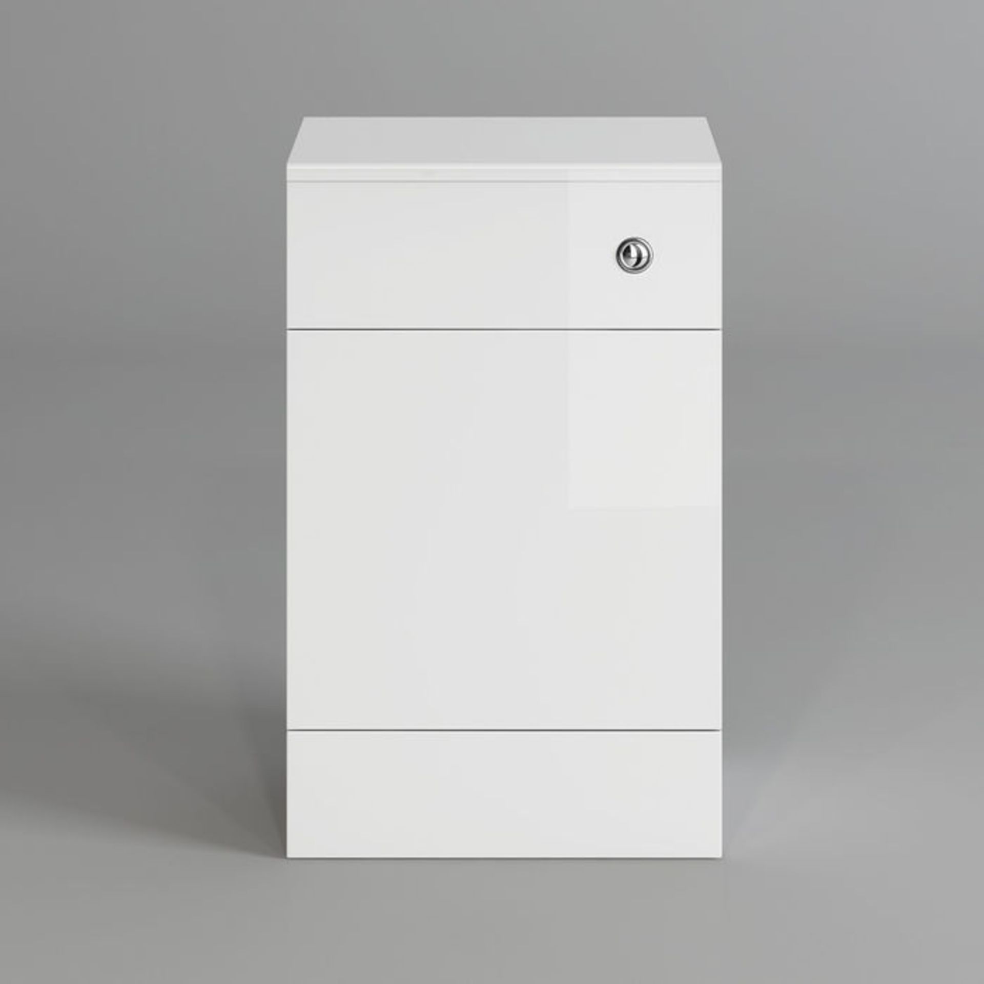 (O83) 500mm Harper Gloss White Back To Wall Toilet Unit. RRP £109.99. Our discreet unit cleverly - Image 4 of 4