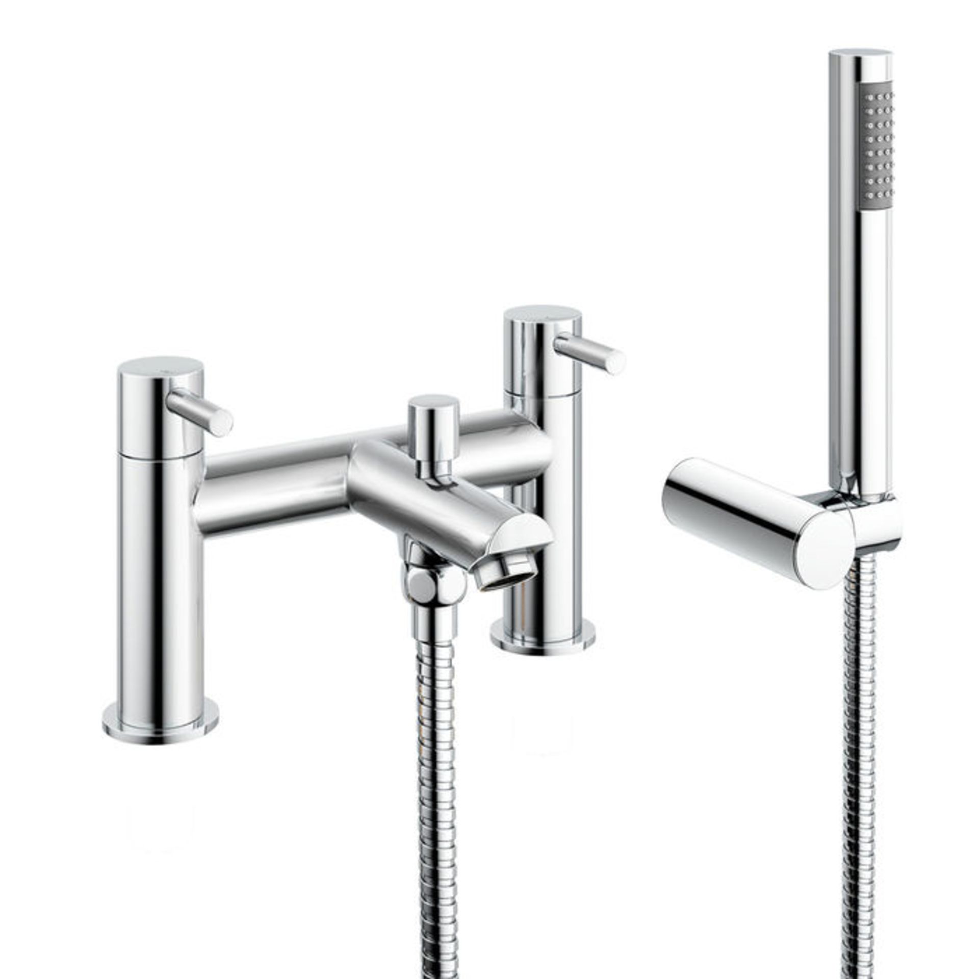 (O52) Gladstone II Bath Mixer Shower Tap with Hand Held Chrome plated solid brass 1/4 turn solid - Image 3 of 3