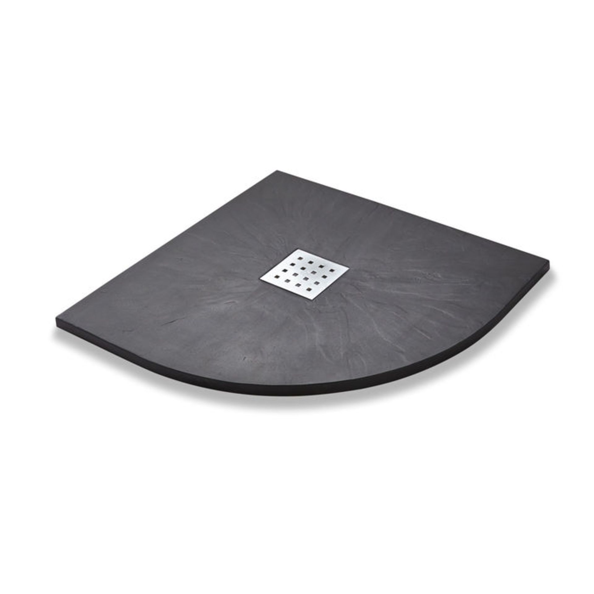 (U209) 900x900mm Quadrant Slate Effect Shower Tray & Chrome Waste. RRP £449.99. Hand crafted from - Image 2 of 3