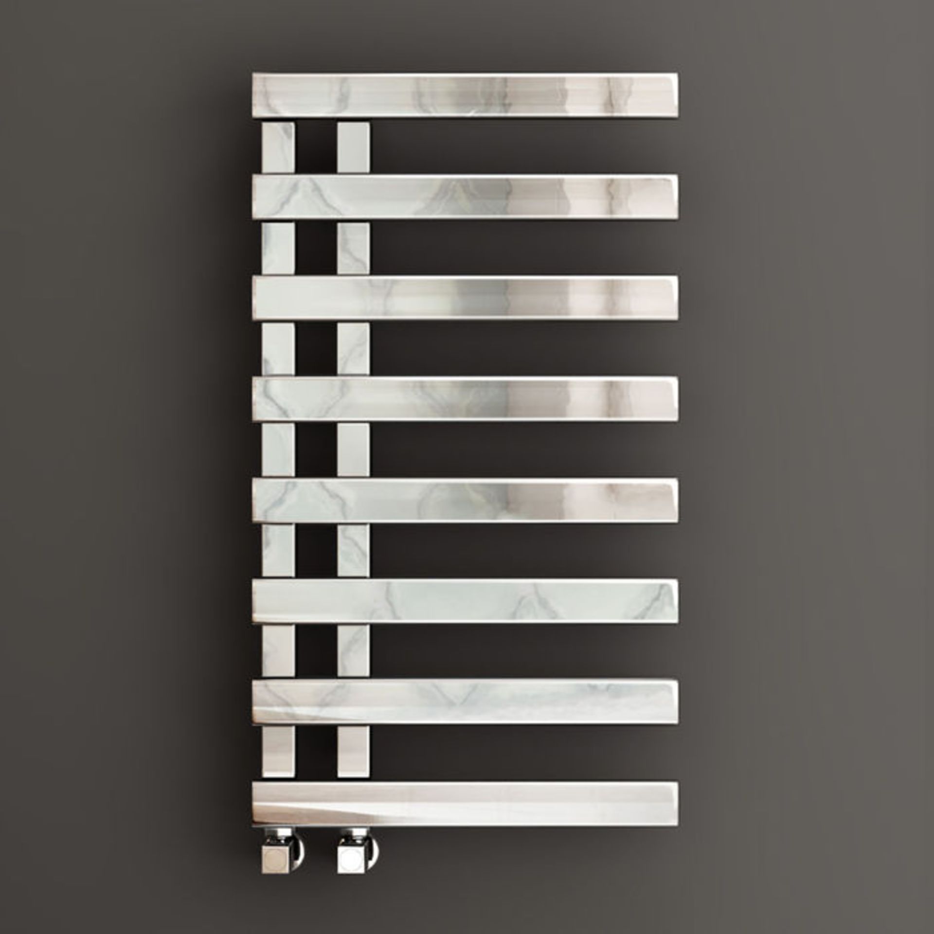 (O6) 800x450mm Chrome Designer Towel Radiator - Flat Panel. RRP £349.99. Enjoy the convenience of